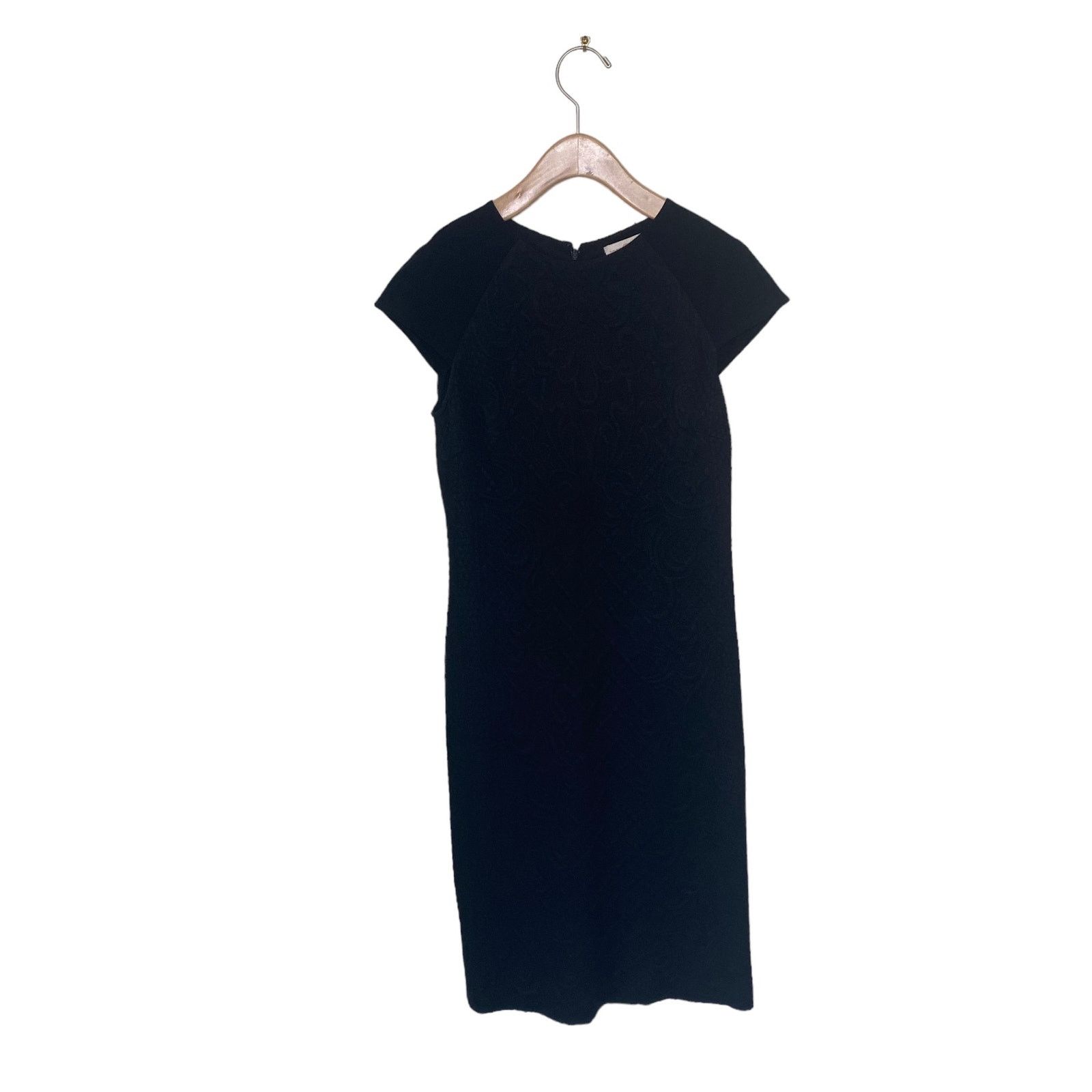 Tory Burch TORY BURCH Kiersten Black Embossed Knee Length Dress Size S / US 4 / IT 40 - 3 Thumbnail