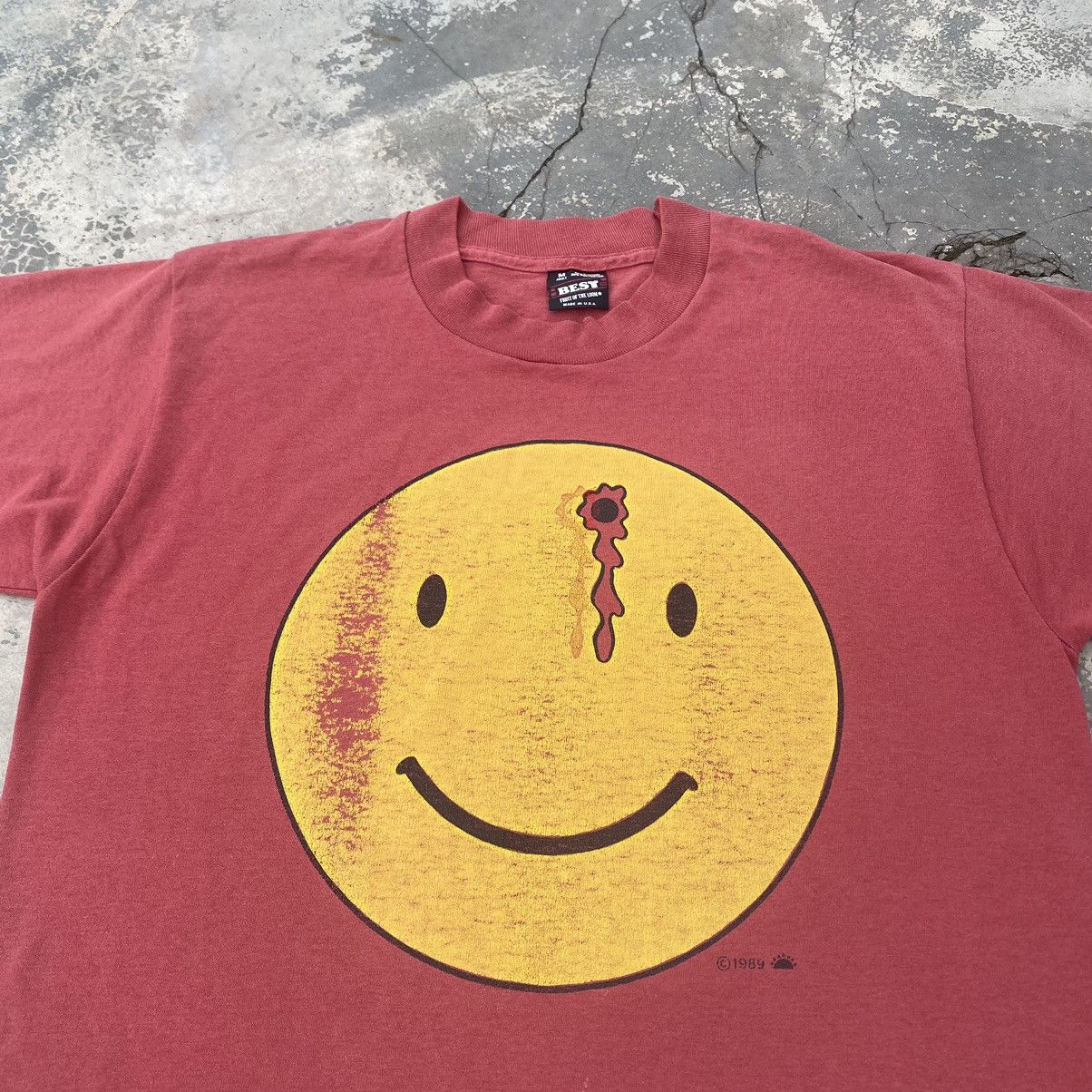 Nirvana 🔥VERY RARE🔥 1989 Head Shotted Smiley tee Size US M / EU 48-50 / 2 - 2 Thumbnail