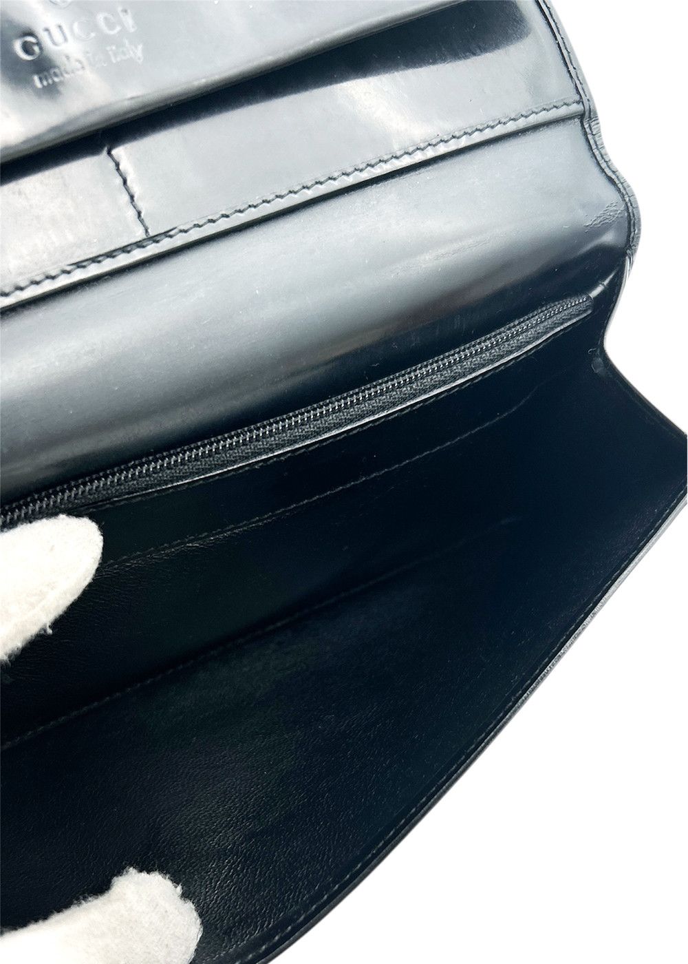 Gucci Gucci Patent Leather Long Wallet Black Unisex Size ONE SIZE - 11 Thumbnail