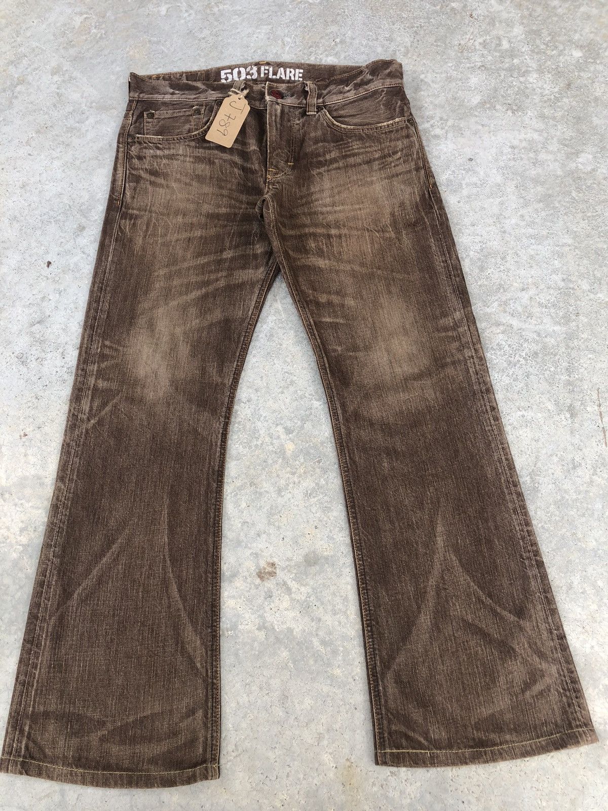 Edwin Japanese Edwin 503 Flared Jeans Distressed Jeans Size US 35 - 1 Thumbnail