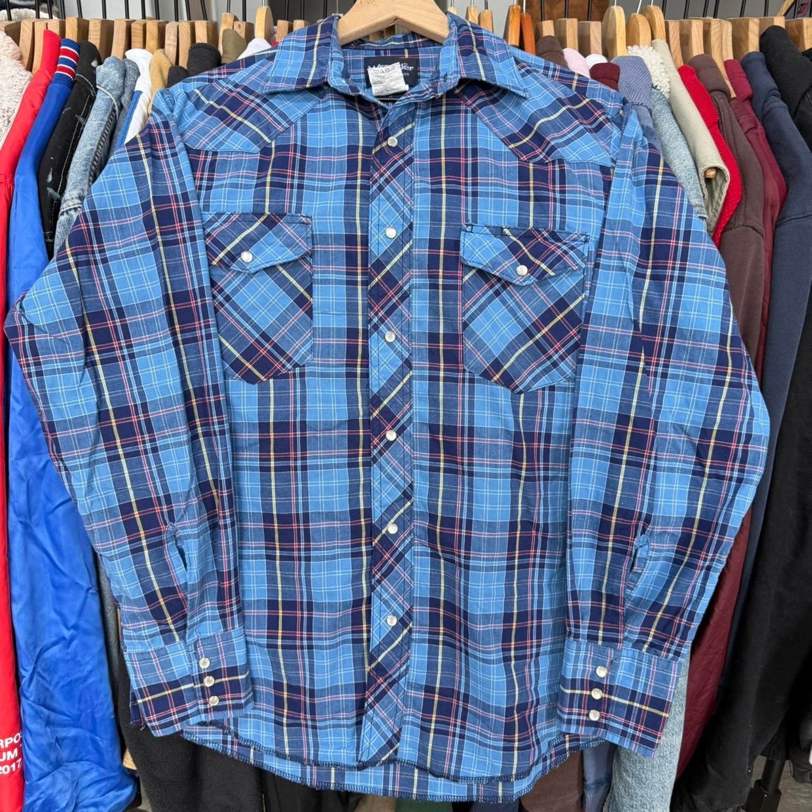Wrangler Vintage Y2K Wrangler Western Pearl Snap Button Up Shirt Size US M / EU 48-50 / 2 - 2 Thumbnail
