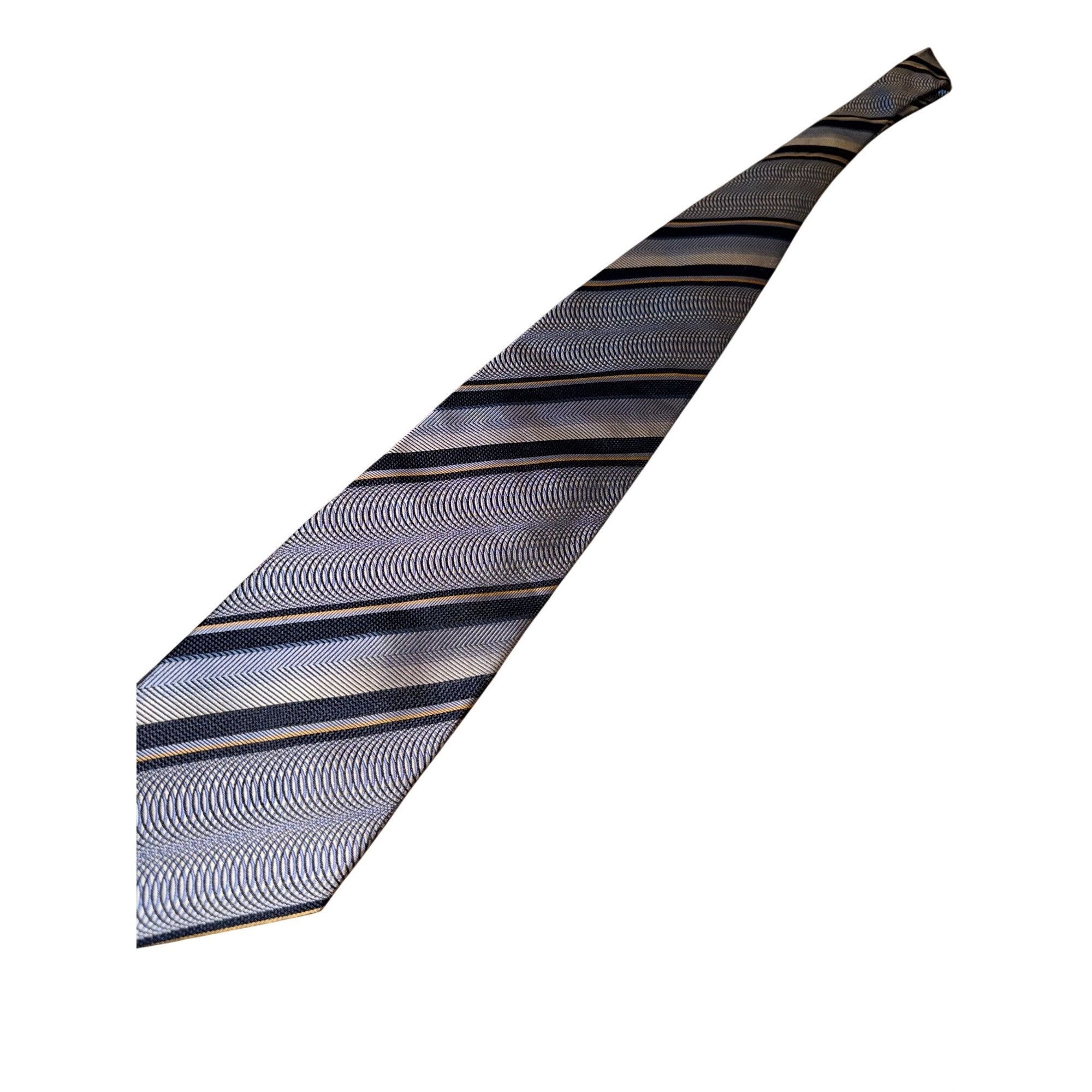 Other Fusion Mens Striped Silk Tie In Blue & Gold Tones Size ONE SIZE - 2 Thumbnail