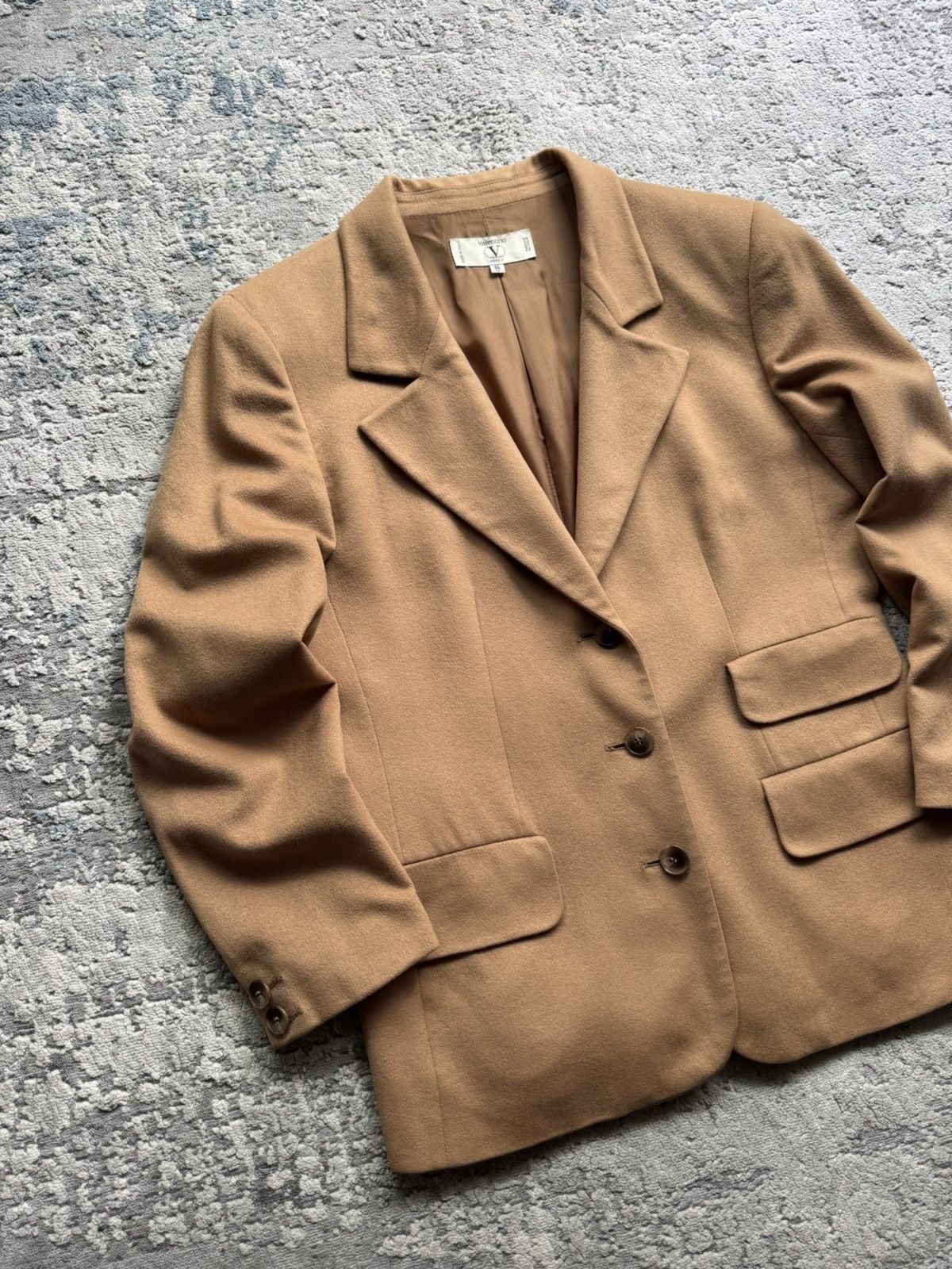 Valentino Valentino Vintage Camel Wool Blazer Jacket Size 46 Size L / US 10 / IT 46 - 4 Thumbnail