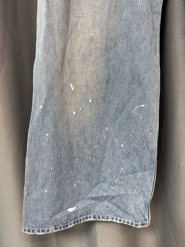 Acne Studios Acne Studios size:34 Splashed ink stained blue wide-leg wo Size 33" - 6 Thumbnail