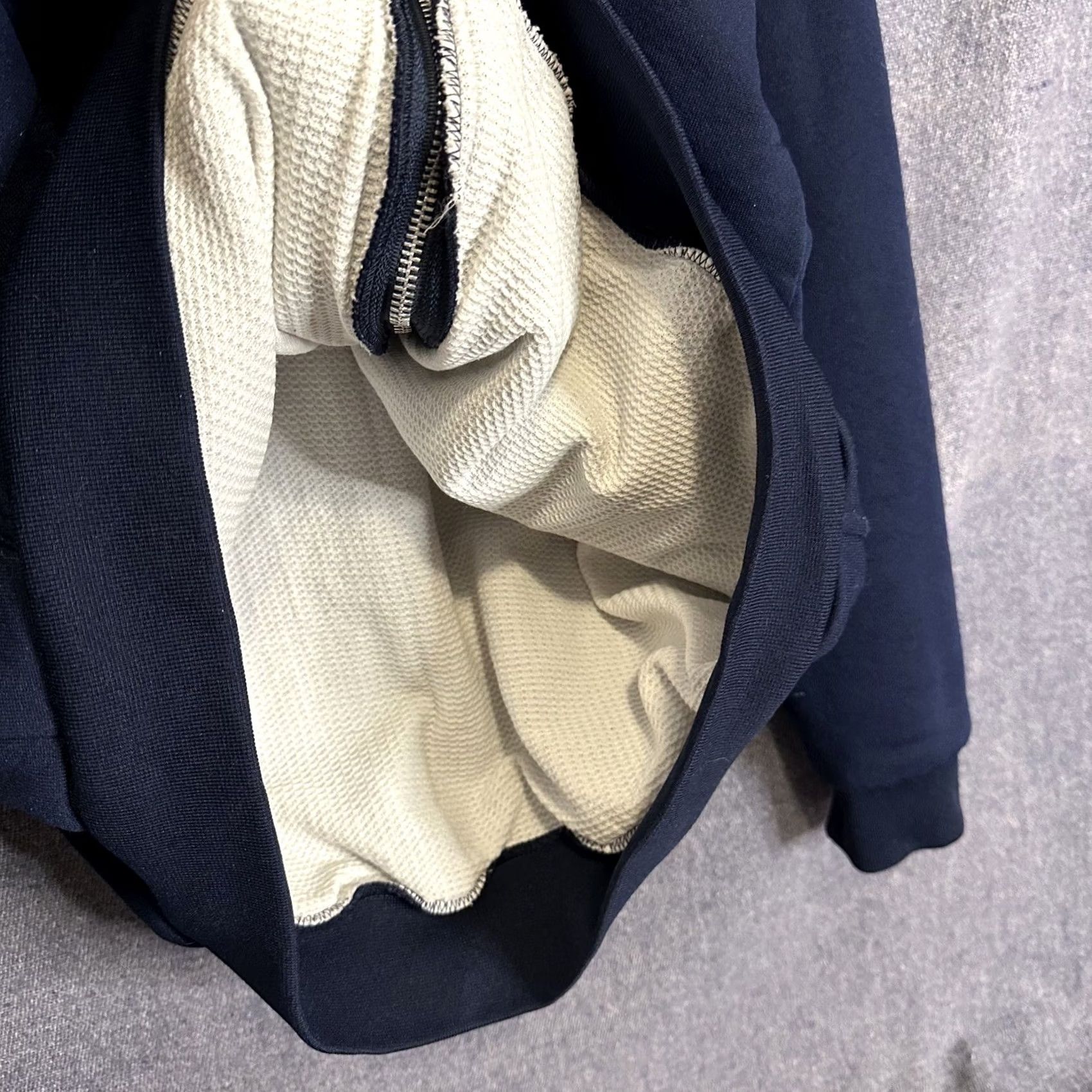 Vintage VINTAGE Pluma Hoodie Knit Zip-Up Navy Blue White XL 90s Thermal Hooded Men’s Jacket Size US XL / EU 56 / 4 - 4 Thumbnail