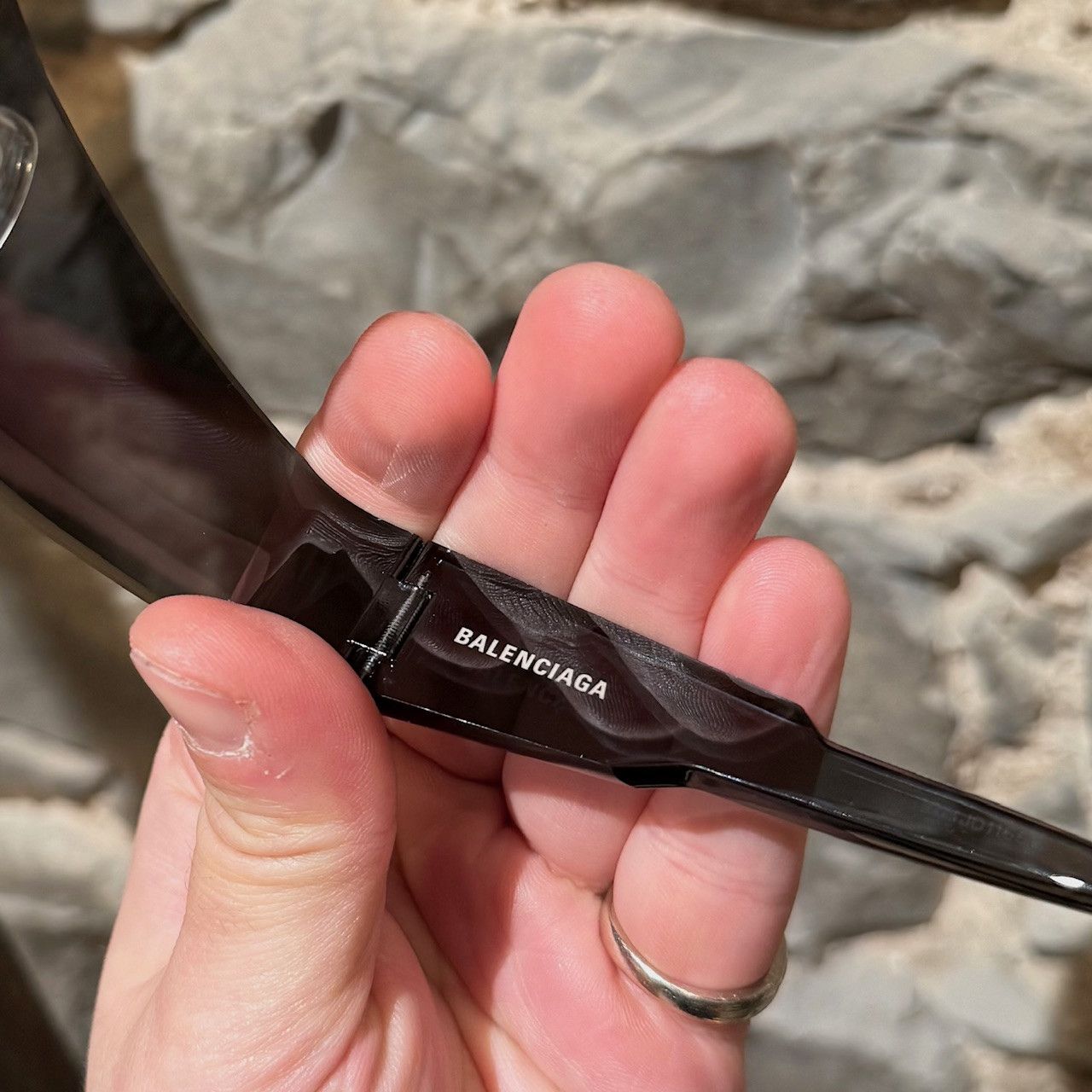 Balenciaga Balenciaga BB0041 Mono Silver Mirrored Shield Sunglasses Size ONE SIZE - 6 Thumbnail