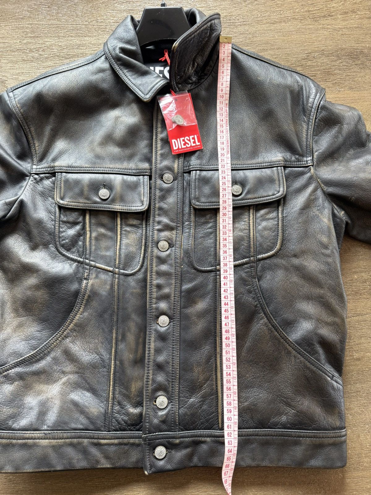 Diesel DIESEL LEATHER JACKET L-RILEY GIACCA Size US L / EU 52-54 / 3 - 6 Thumbnail