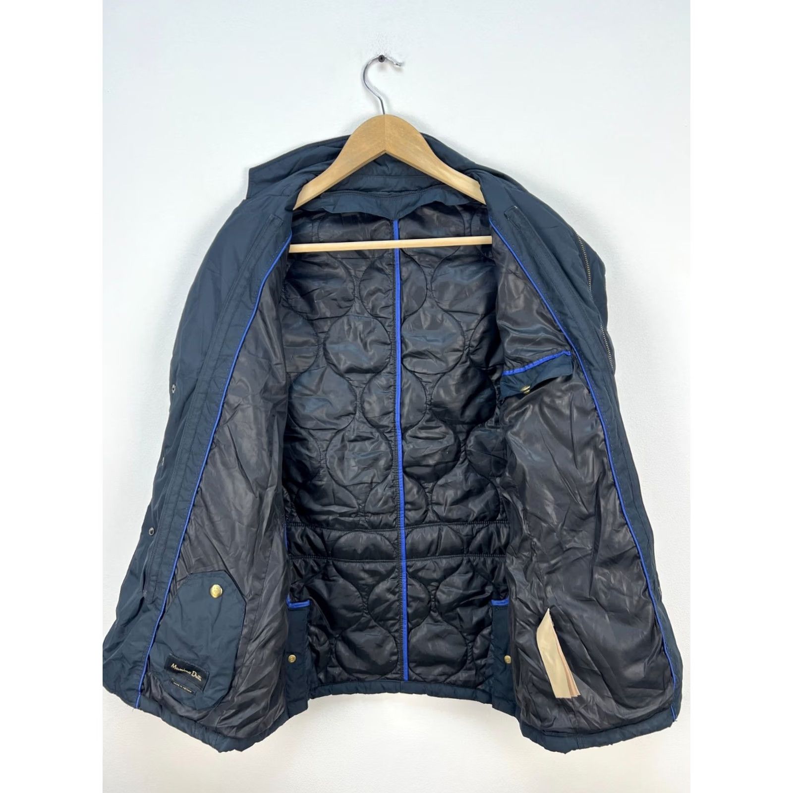 Massimo Dutti Massimo Dutti Jacket Quilted Lightweight Navy Blue S Mens Fall Spring San-Front Zip Button Front Regular Size US S / EU 44-46 / 1 - 3 Thumbnail