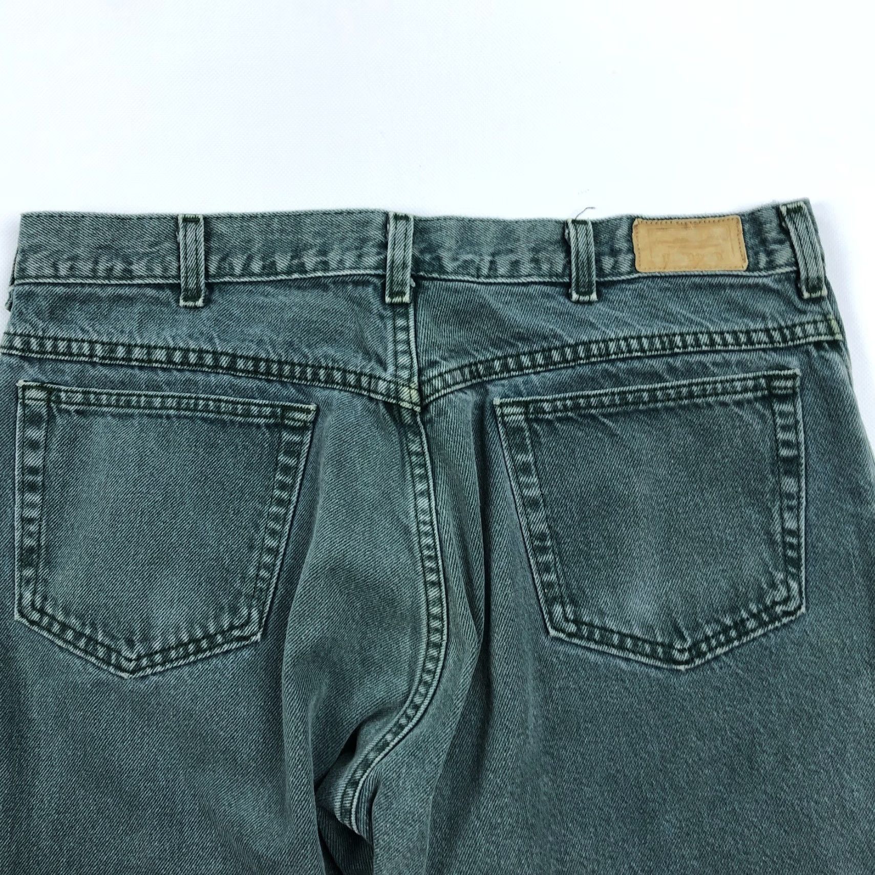 Vintage VINTAGE LL Bean Jeans Mens 35x32 Green Denim Straight 5-Pocket 90s Vintage Green Jeans Regular Mens Size US 35 - 6 Thumbnail