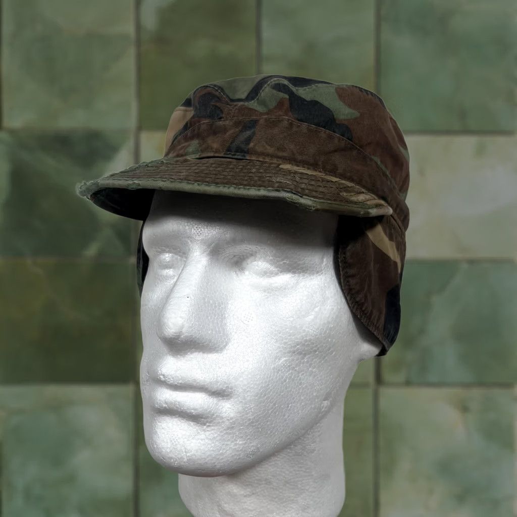 Propper VINTAGE PROPPER Army Cap Fitted Mens 7 3/4 Green Camo Ear Flap Winter Hat Size ONE SIZE - 1 Thumbnail