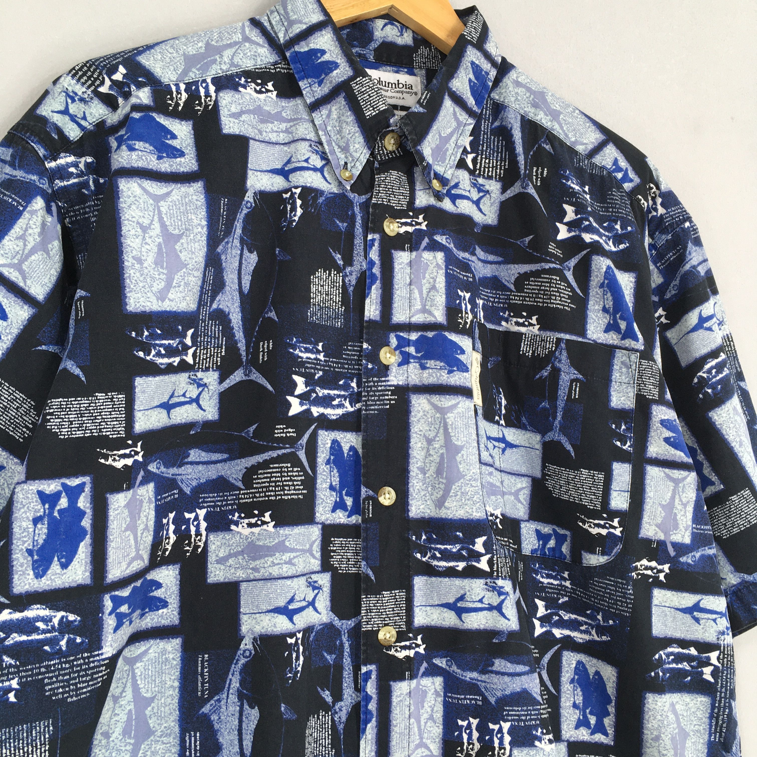 Columbia × Pineapple Connection Vintage Columbia Hawaiian Tuna Fish Overprint Shirt Large Size US L / EU 52-54 / 3 - 3 Thumbnail