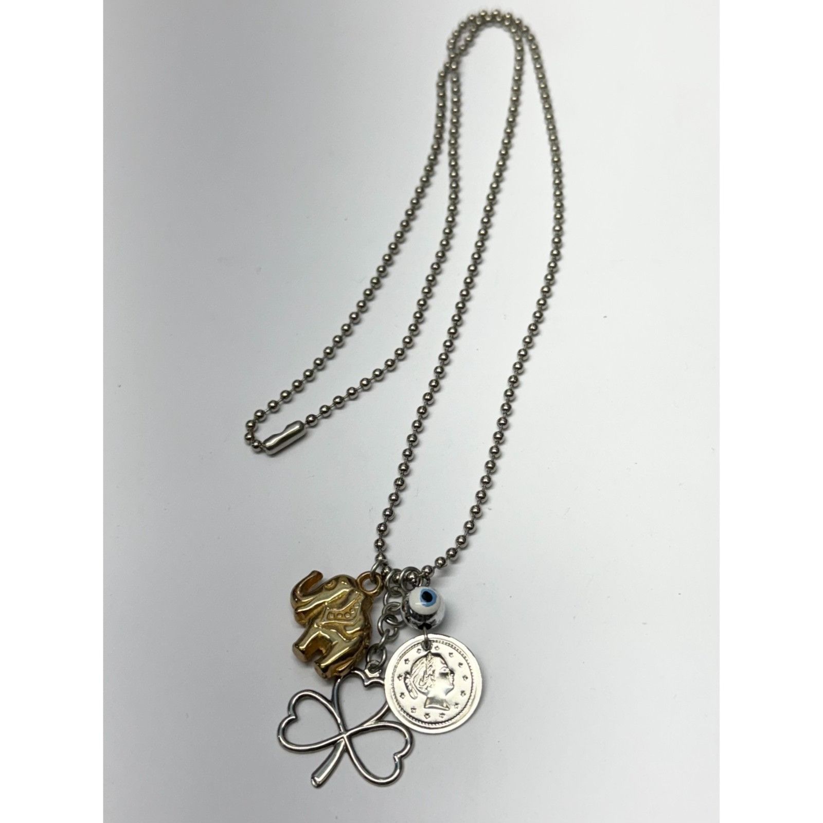 Vintage Vintage bead chain evil eye clothes coin elephant charm neck Size ONE SIZE - 3 Thumbnail