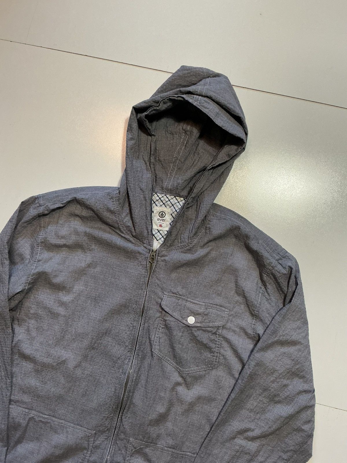 Ever Ever Brand Made In USA Houndstooth Zip Hooded Pocket Jacket Size US XL / EU 56 / 4 - 3 Thumbnail