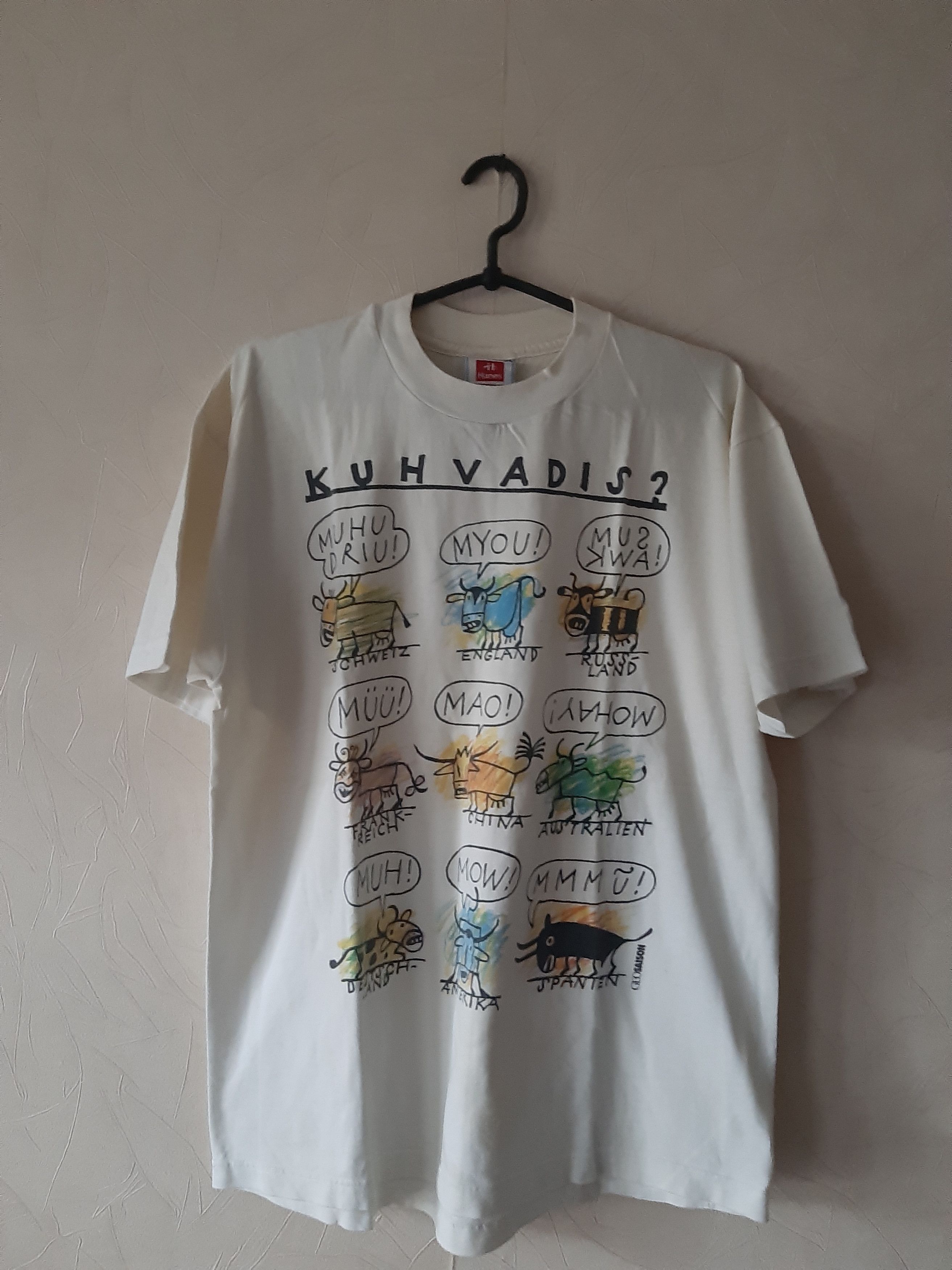 Hanes × Vintage Rare vintage single stitch made in USA animal cow tee 80s 90 Size US L / EU 52-54 / 3 - 1 Thumbnail