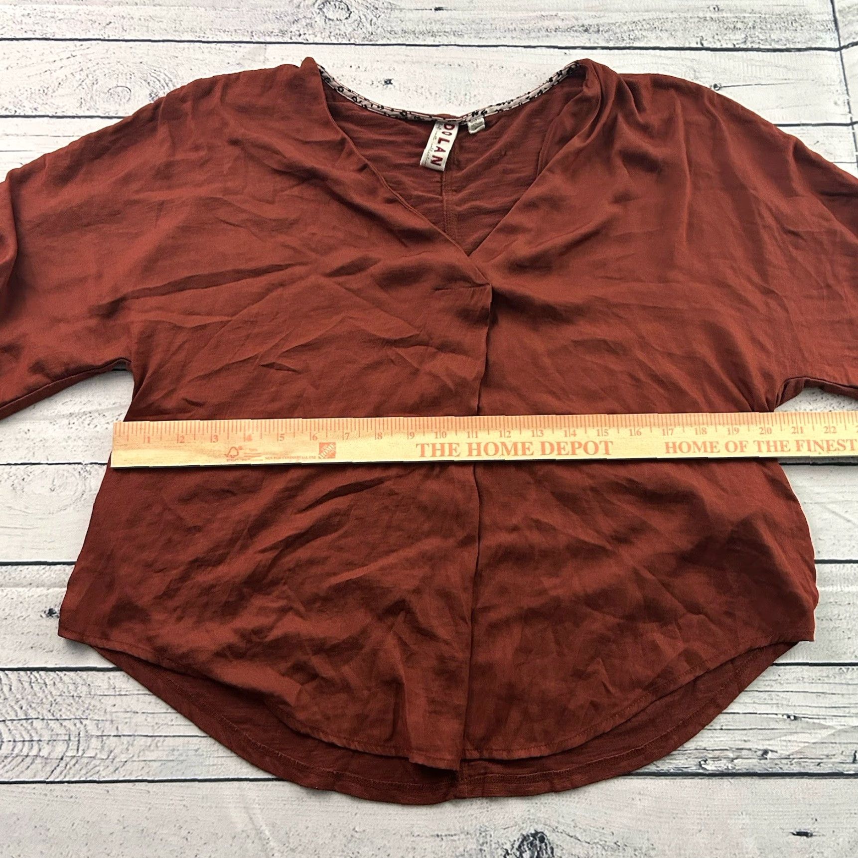 Vintage DOLAN Left Coast Collection Anthropologie Long Sleeve Top Women's M Rust Brown Shirt Size M / US 6-8 / IT 42-44 - 4 Thumbnail