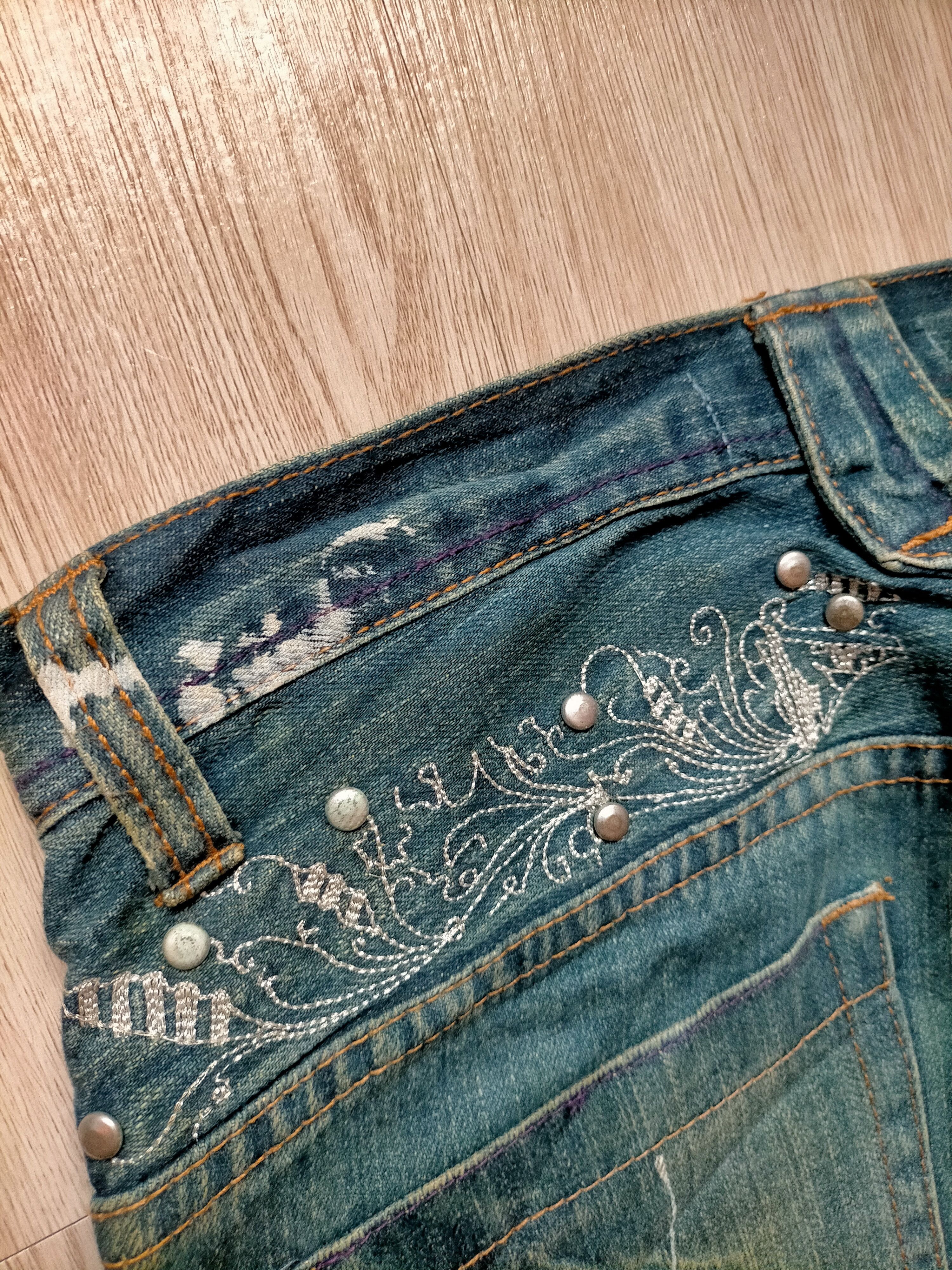 Hysteric Glamour Flare Jeans Root three Rare Design Painted Boot cut Denim Size US 30 / EU 46 - 15 Thumbnail