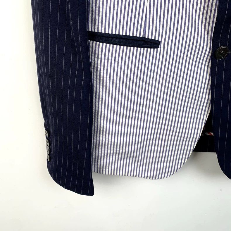Thom Browne Thom Browne Size 2 Color-blocked striped cotton lapel sing Size 38R - 4 Thumbnail