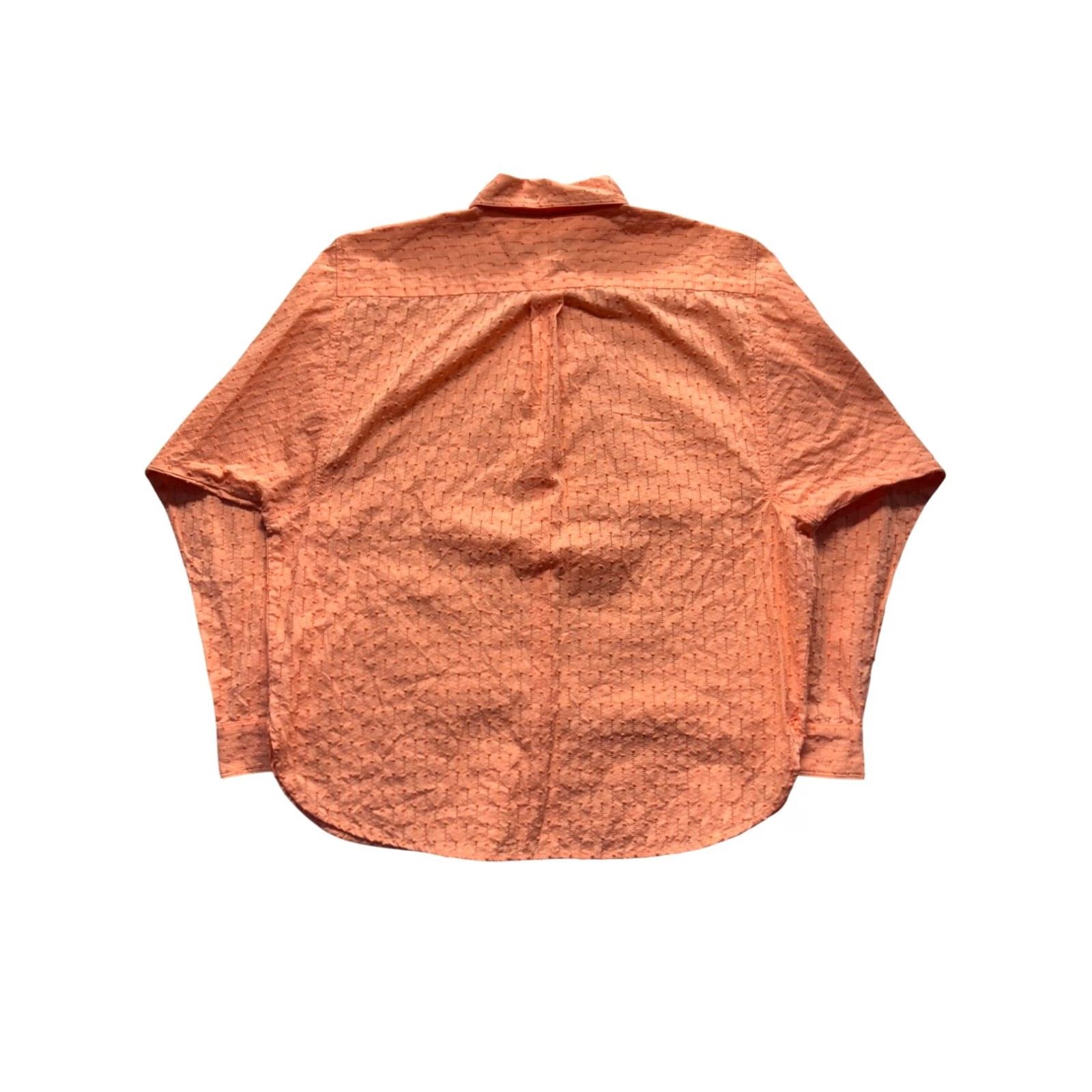 Loft Loft Shirt Womens S Orange Button-Up Textured 100% Cotton Size S / US 4 / IT 40 - 2 Thumbnail