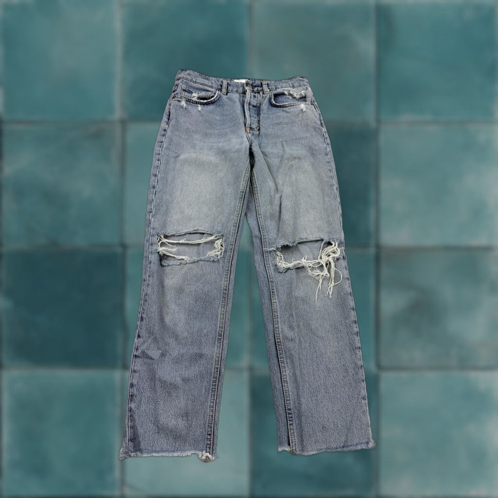 Boyish VINTAGE Boyish Jeans Womens 26 Blue Tommy High Rise Straight Distressed Button Fly Womens Jeans Straight 26 Distressed Pockets Denim Size 26" / US 2 / IT 38 - 1 Thumbnail