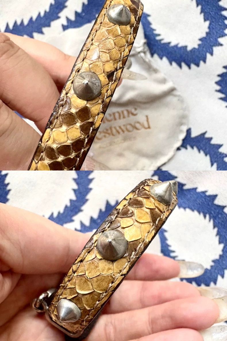 Vivienne Westwood Vivienne Westwood Tan crocodile skin bracelet with rivets Size ONE SIZE - 6 Thumbnail