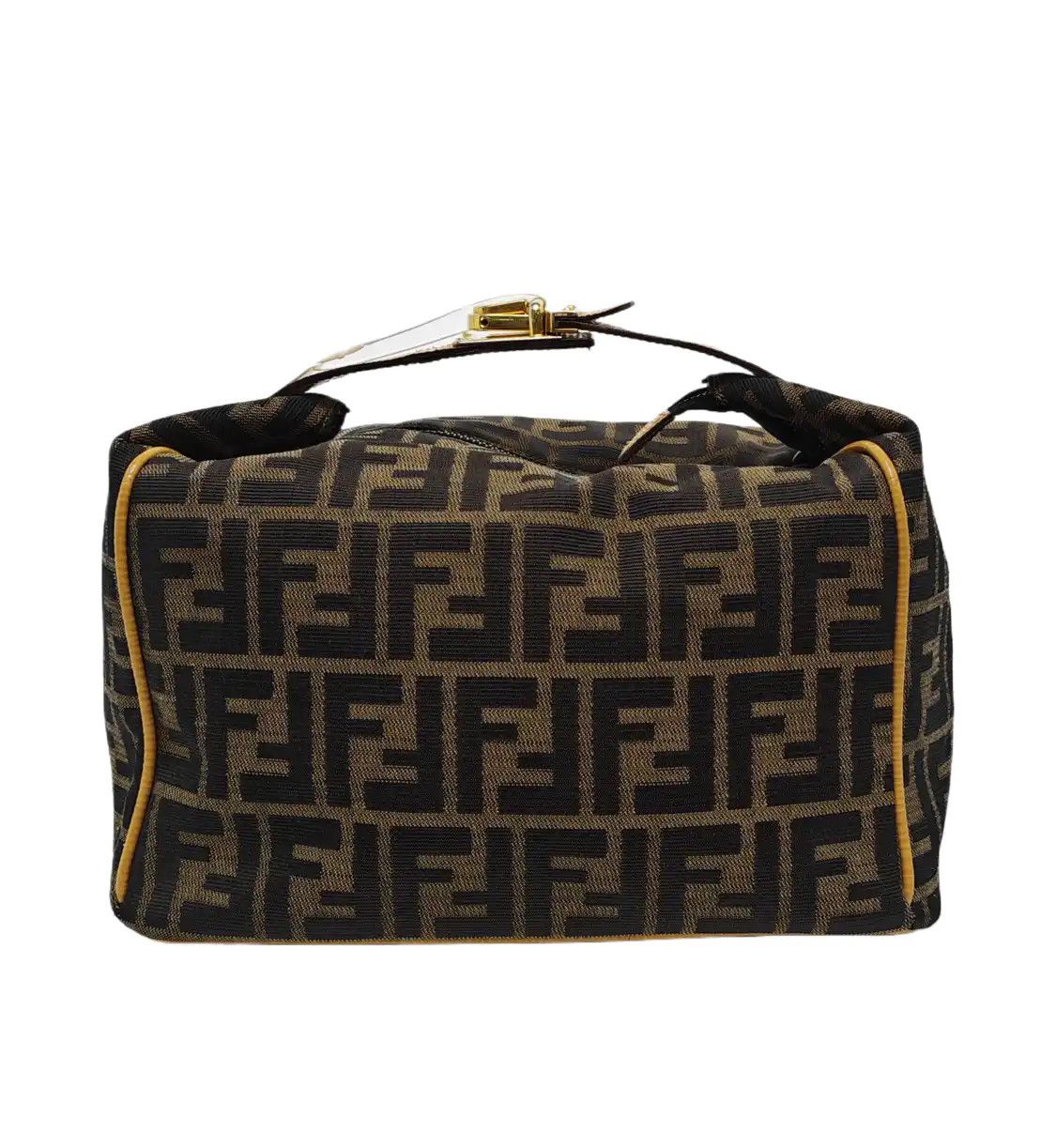 Fendi FENDI brown canvas doubleF handbag gold hardware Size ONE SIZE - 1 Thumbnail