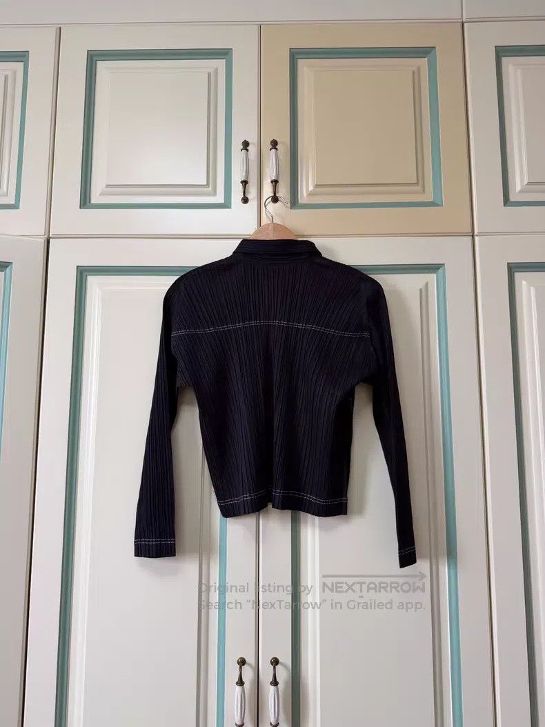 Issey Miyake Issey Miyake Ruffle Denim Long Sleeve Jacket Dark Blue Size L / US 10 / IT 46 - 2 Thumbnail