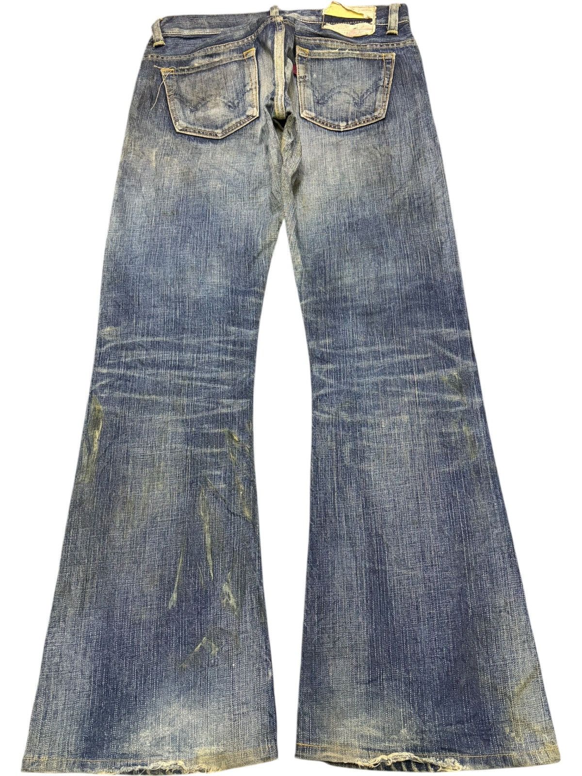 Edwin Vintage Japanese Edwin Distress Low Rise Flare Jeans Size 29" - 2 Thumbnail