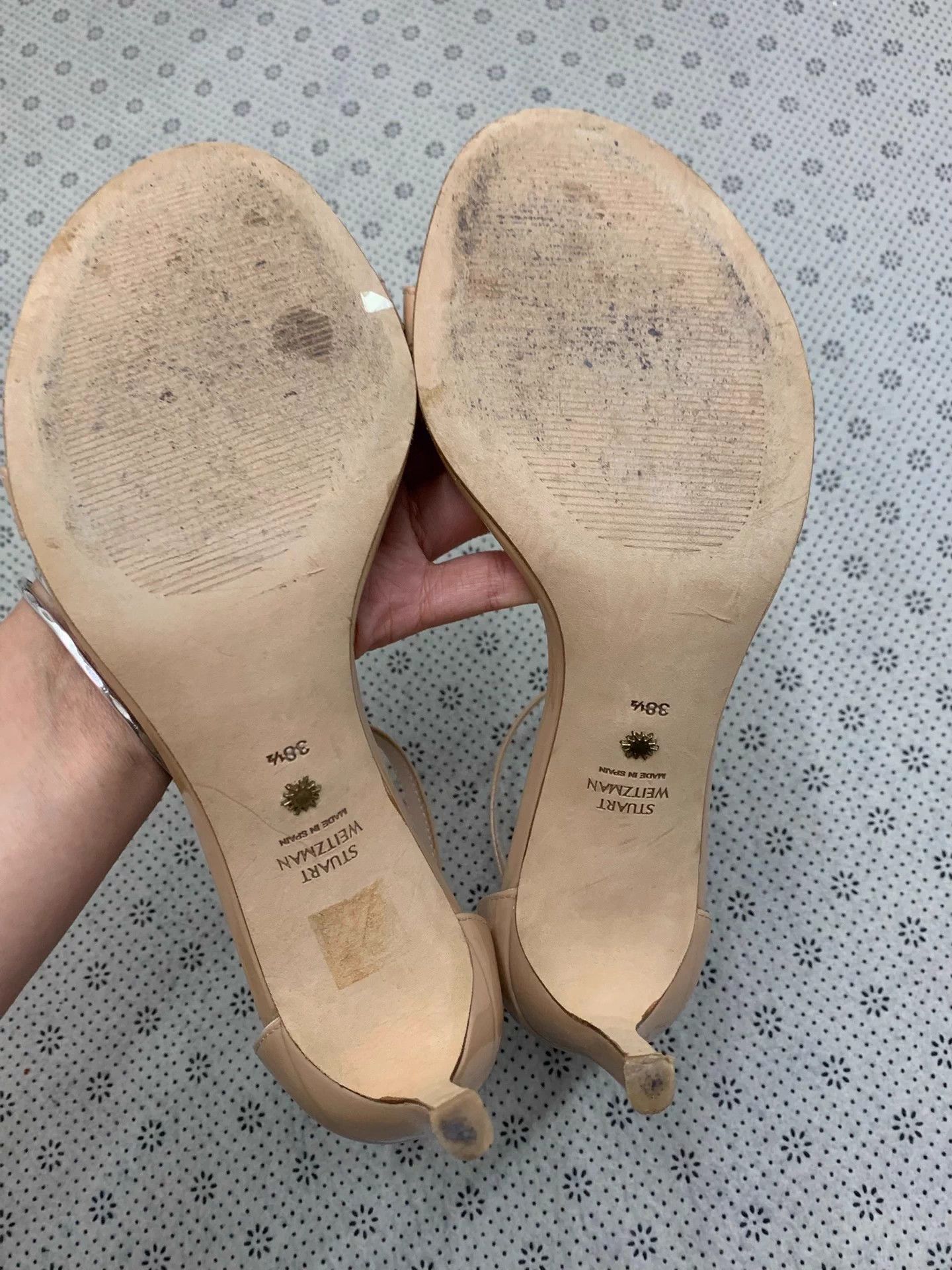 Stuart Weitzman SW nude pink one-strap heels 38.5 Size US 7.5 / IT 37.5 - 4 Thumbnail