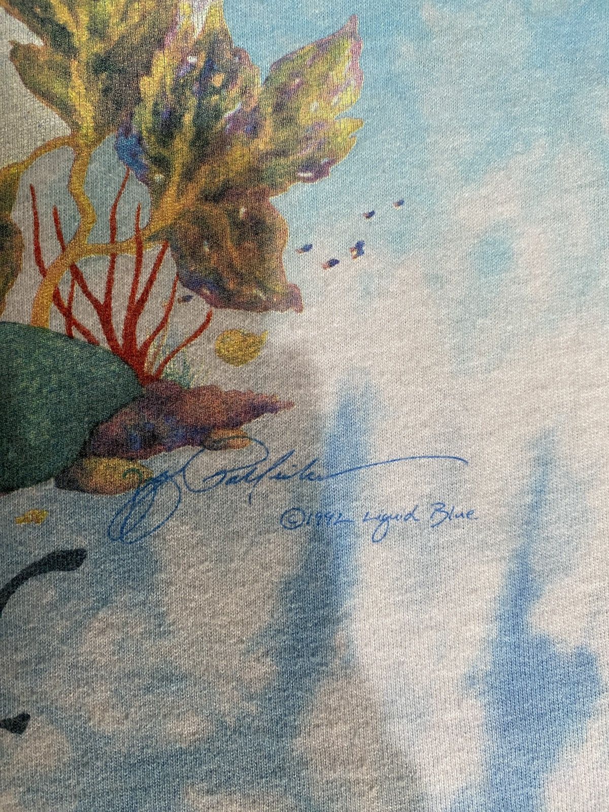 Vintage 1992 Liquid Blue Coral Reef Aquatic Paradise Size US XL / EU 56 / 4 - 3 Thumbnail