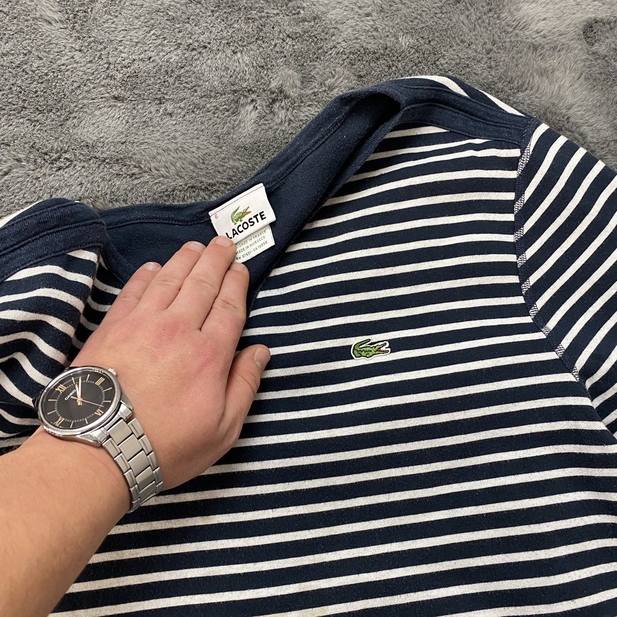 Japanese Brand × Lacoste Vintage Lacoste Sweater Striped Mini Logo Avant Garde Luxury Size US M / EU 48-50 / 2 - 15 Thumbnail
