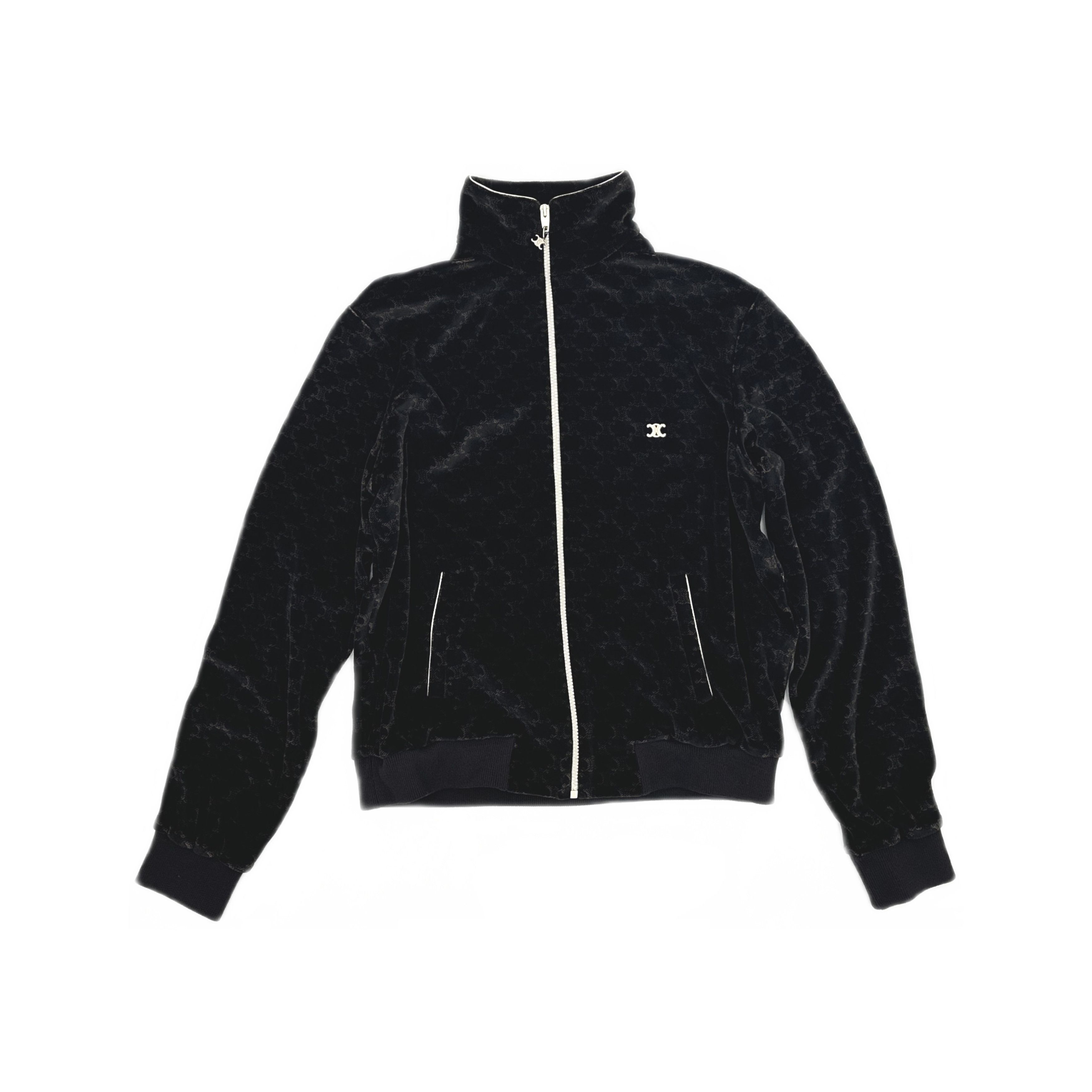 Celine CELINE Velvet Pattern Zip Jacket Size S Size S / US 4 / IT 40 - 1 Thumbnail