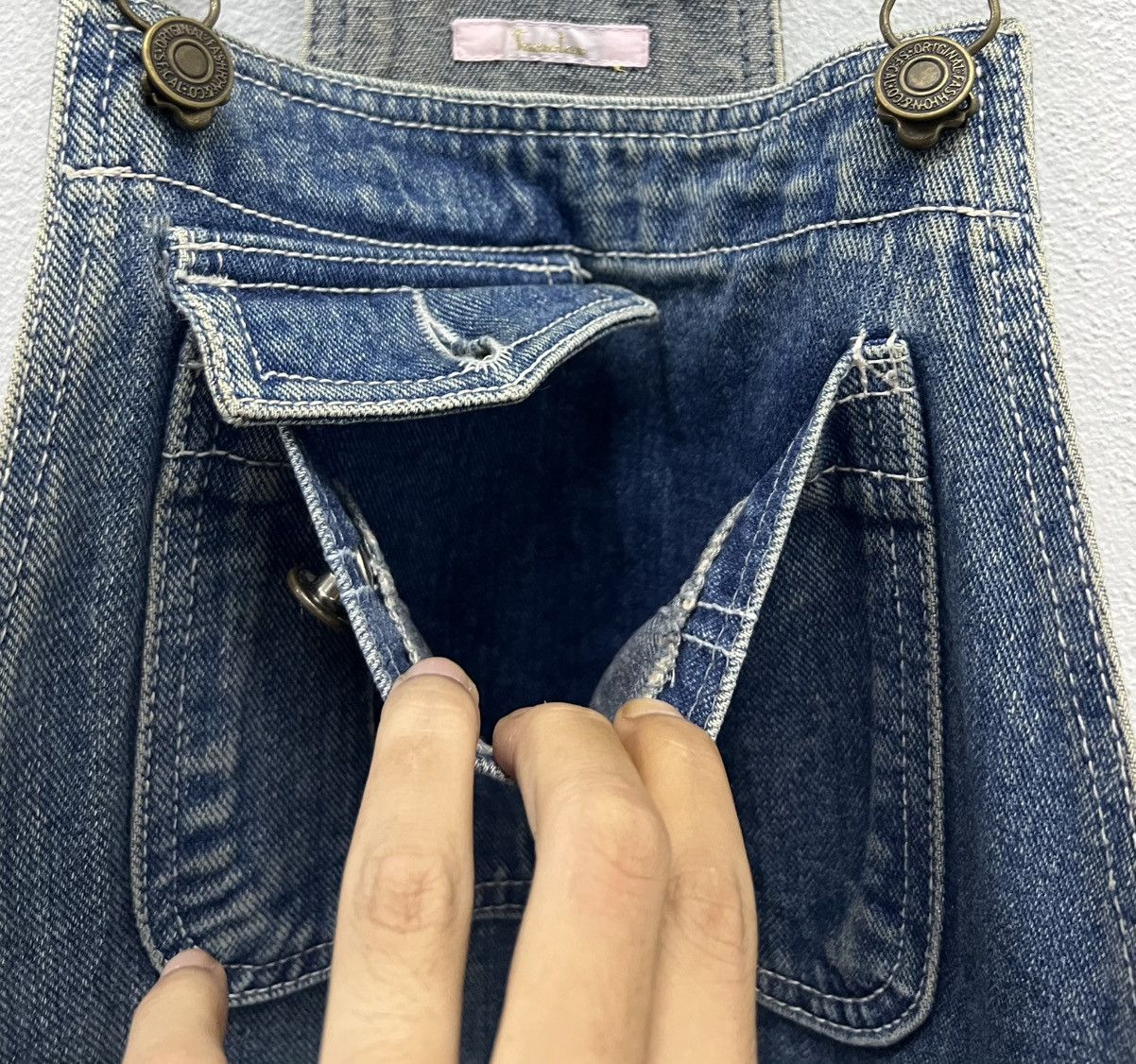 Japanese Brand × Vintage Vintage Y2K Style Tocador Distressed Denim Overalls Size US 34 / EU 50 - 7 Thumbnail