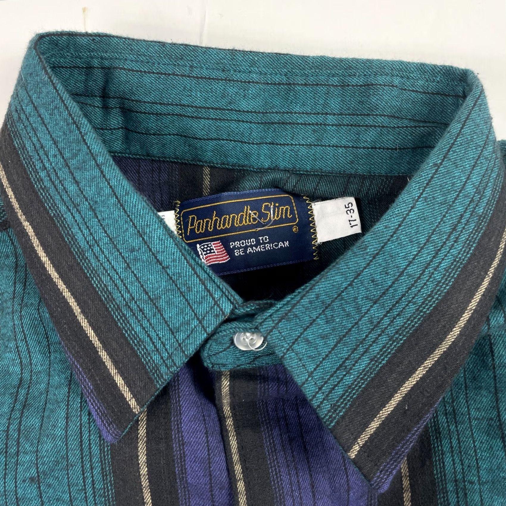Vintage VINTAGE Panhandle Slim Shirt Men XL Green Flannel Pearl Snap Western Rodeo Shirt Size US XL / EU 56 / 4 - 7 Thumbnail