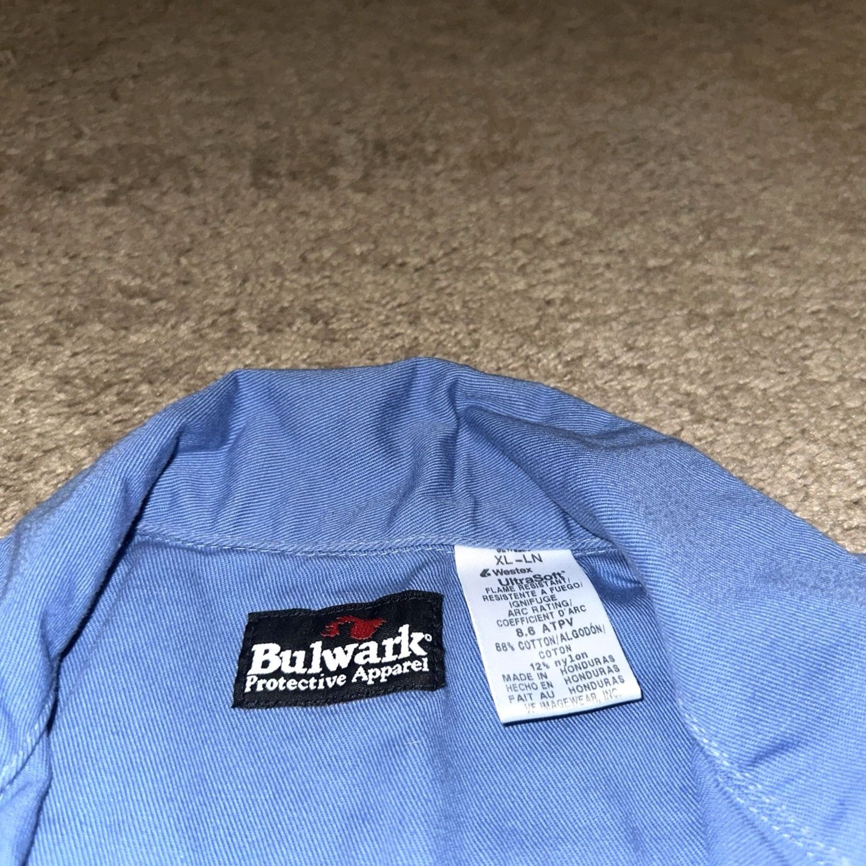 Vintage Bulwark Shirt Mens Large Blue Button-Up Long Sleeve Workwear Size US L / EU 52-54 / 3 - 5 Thumbnail