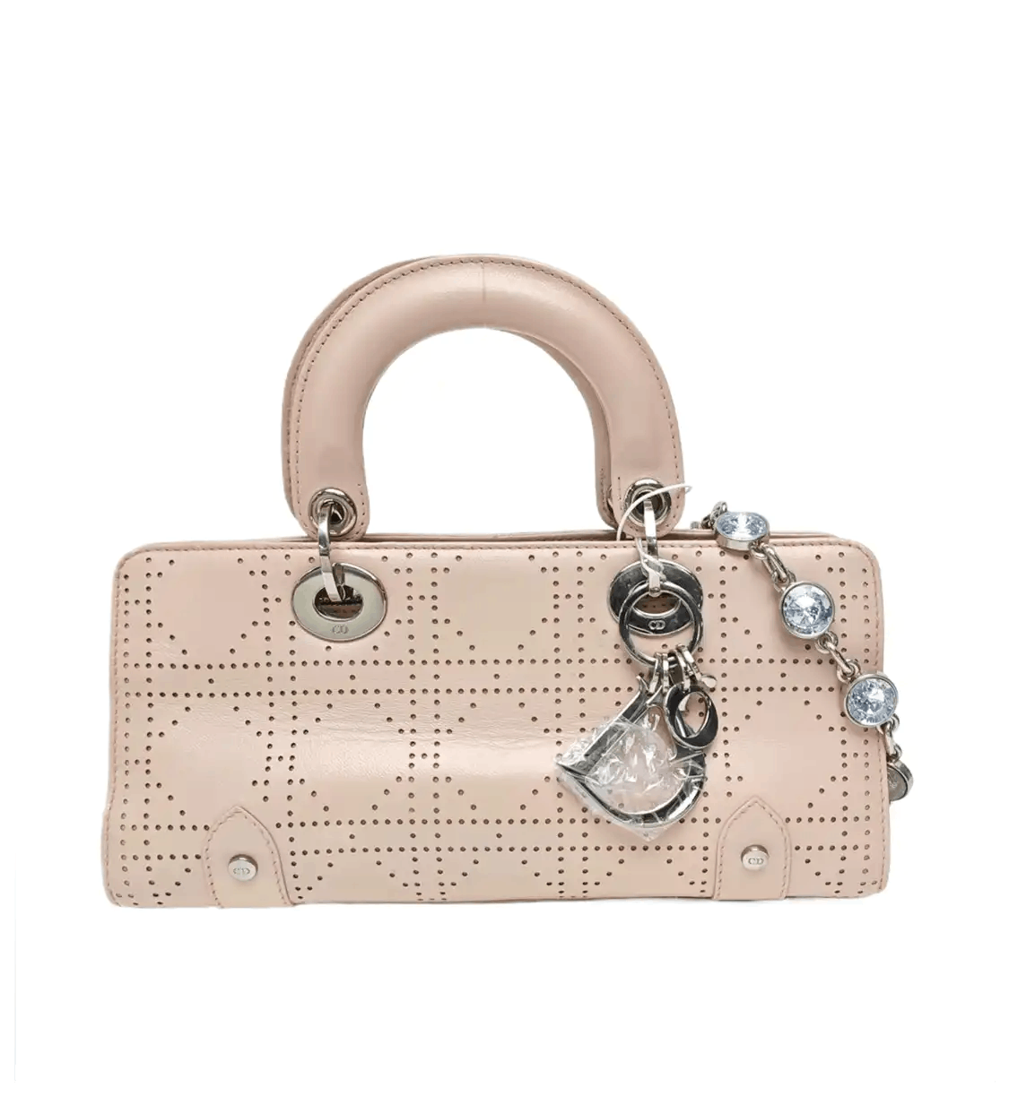 Dior DIOR Lady D-Joy Medium pink cowhide leather rattan plaid cutout Lady Dior bag sh Size ONE SIZE - 1 Thumbnail