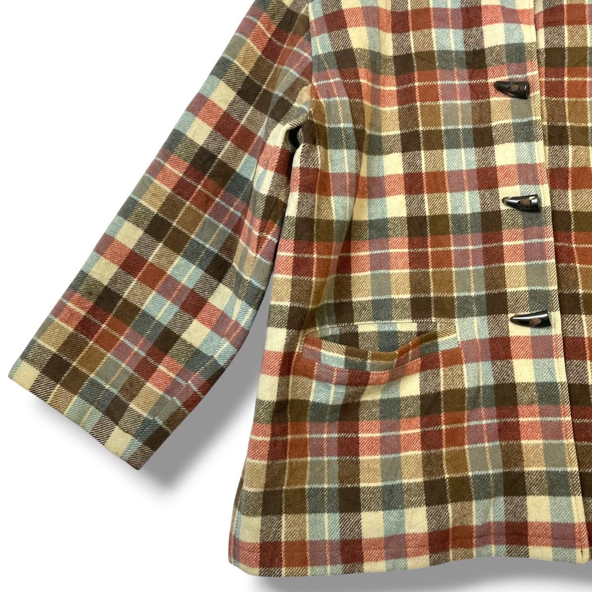 United Colors Of Benetton UNITED COLORS OF BENETTON PLAID WOOL DUFFLE JACKET Size US XL / EU 56 / 4 - 11 Thumbnail