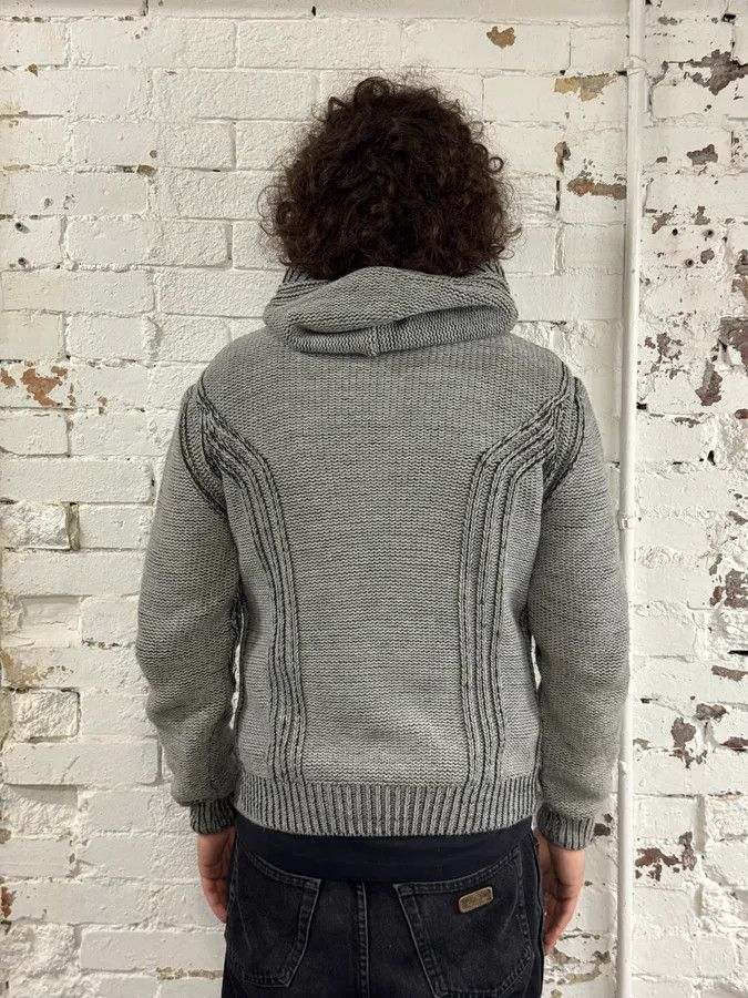 Dirk Bikkembergs 2000s Bikkembergs Knit Grey Zip-Up Hoodie Size US M / EU 48-50 / 2 - 3 Thumbnail