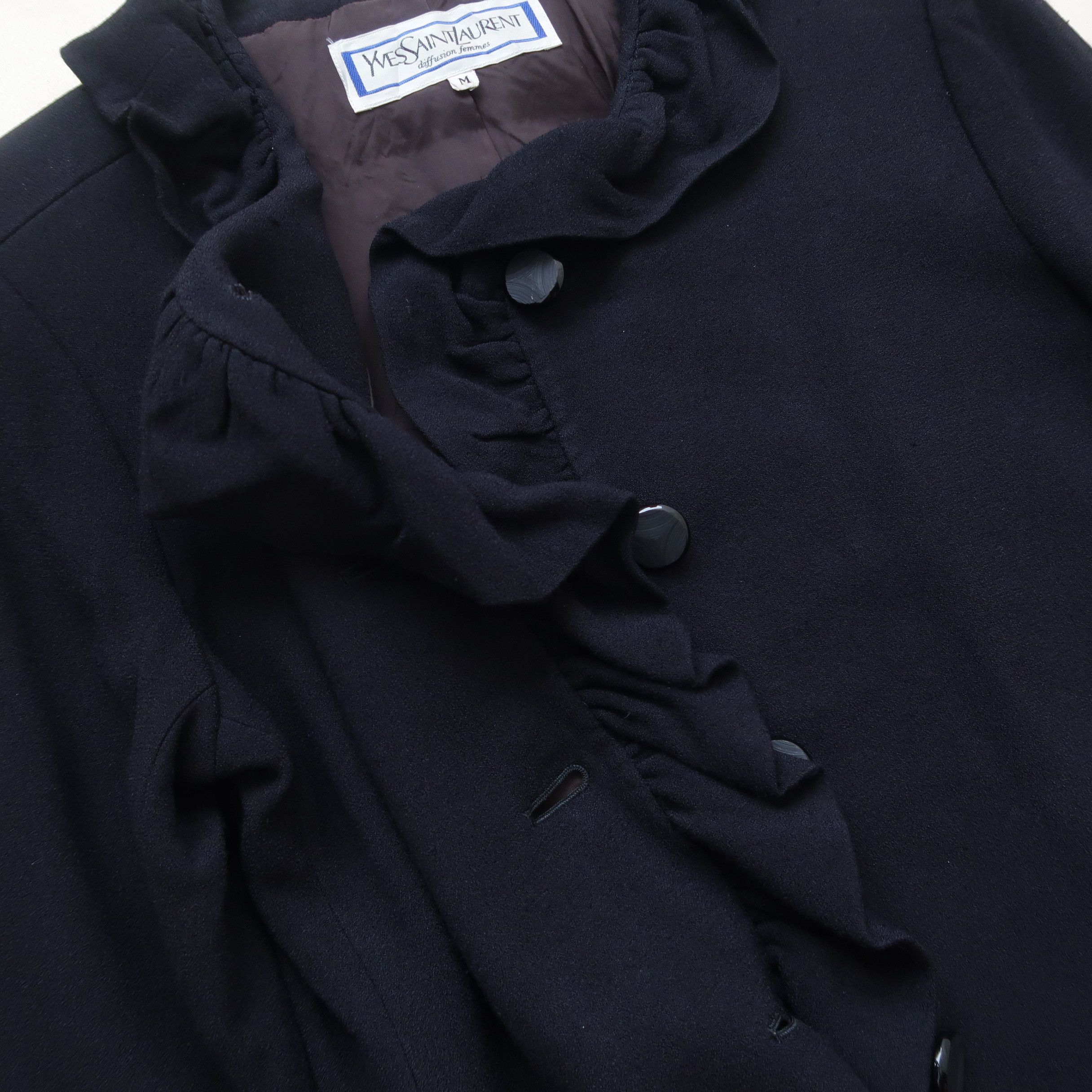 Saint Laurent Paris Yves Saint Laurent Diffusion Femmes Ruffle Jacket Blazer Size M / US 6-8 / IT 42-44 - 9 Thumbnail