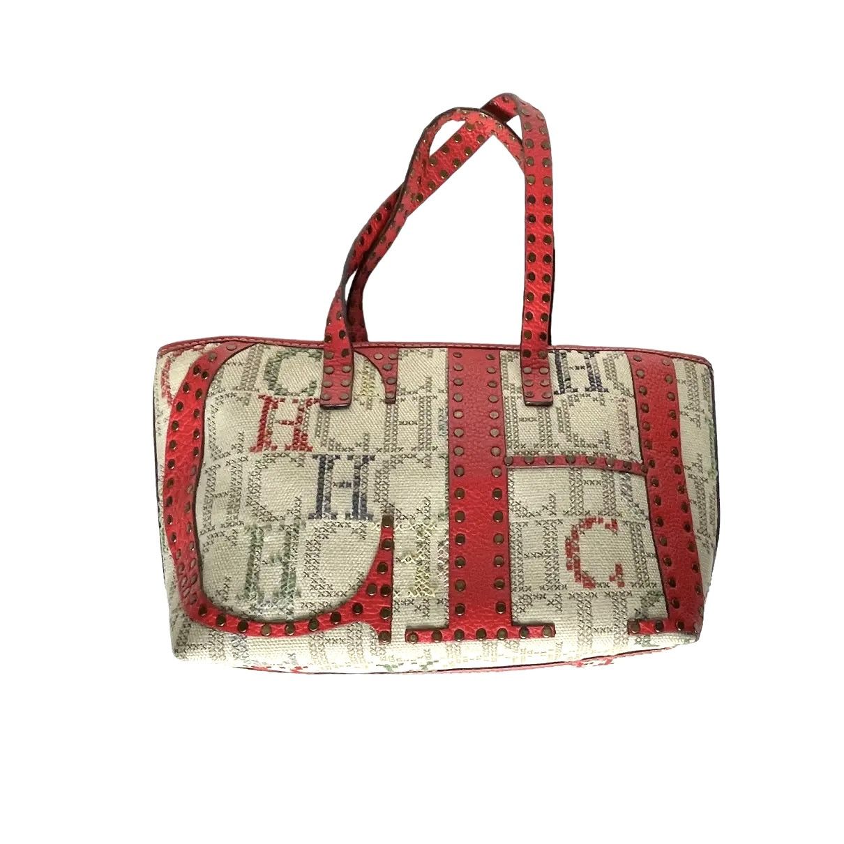 Carolina Herrera Crafted Carolina Herrera Studded Tote Bag Canvas CH Initials Size ONE SIZE - 6 Thumbnail