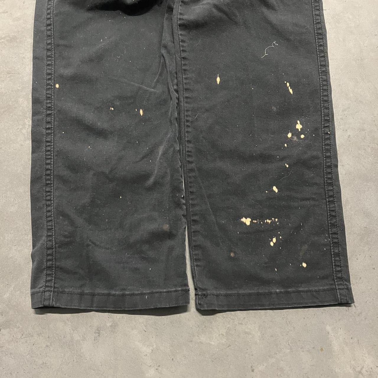 Japanese Brand × Vintage Crazy Vintage Y2K Black Relaxed fit Bleach Cargo pants! Size US 30 / EU 46 - 3 Thumbnail