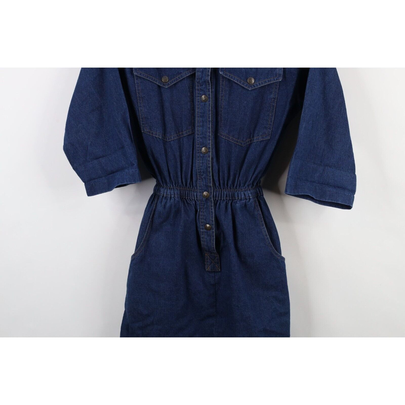 Vintage Vintage 80s 90s Streetwear Faded Long Sleeve Denim Dress Size M / US 6-8 / IT 42-44 - 3 Thumbnail