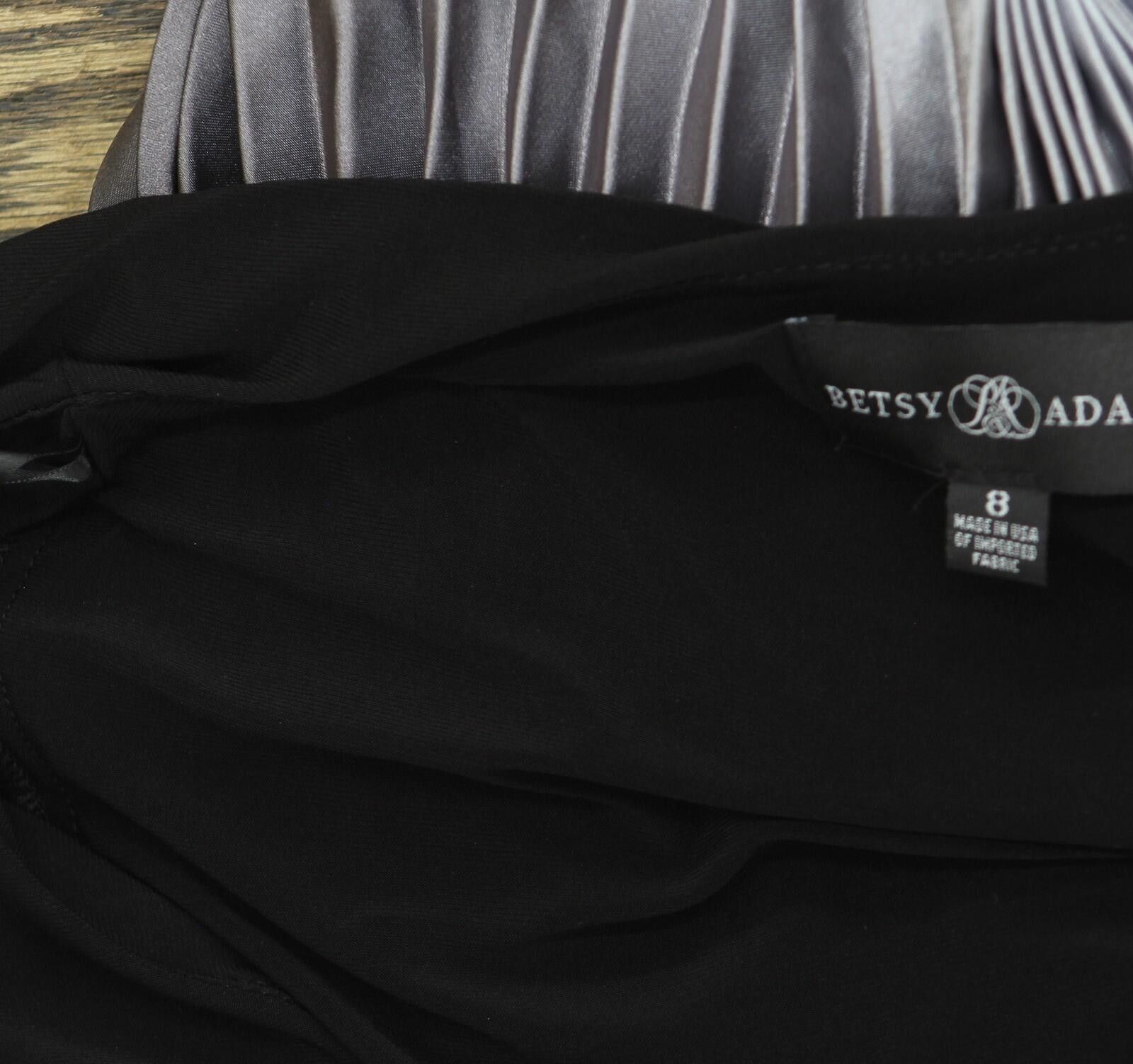 Other Betsy & Adam 3/4 Pleated Ombre Skirt Dress Black / Silver 8 Size 30" / US 8 / IT 44 - 4 Thumbnail