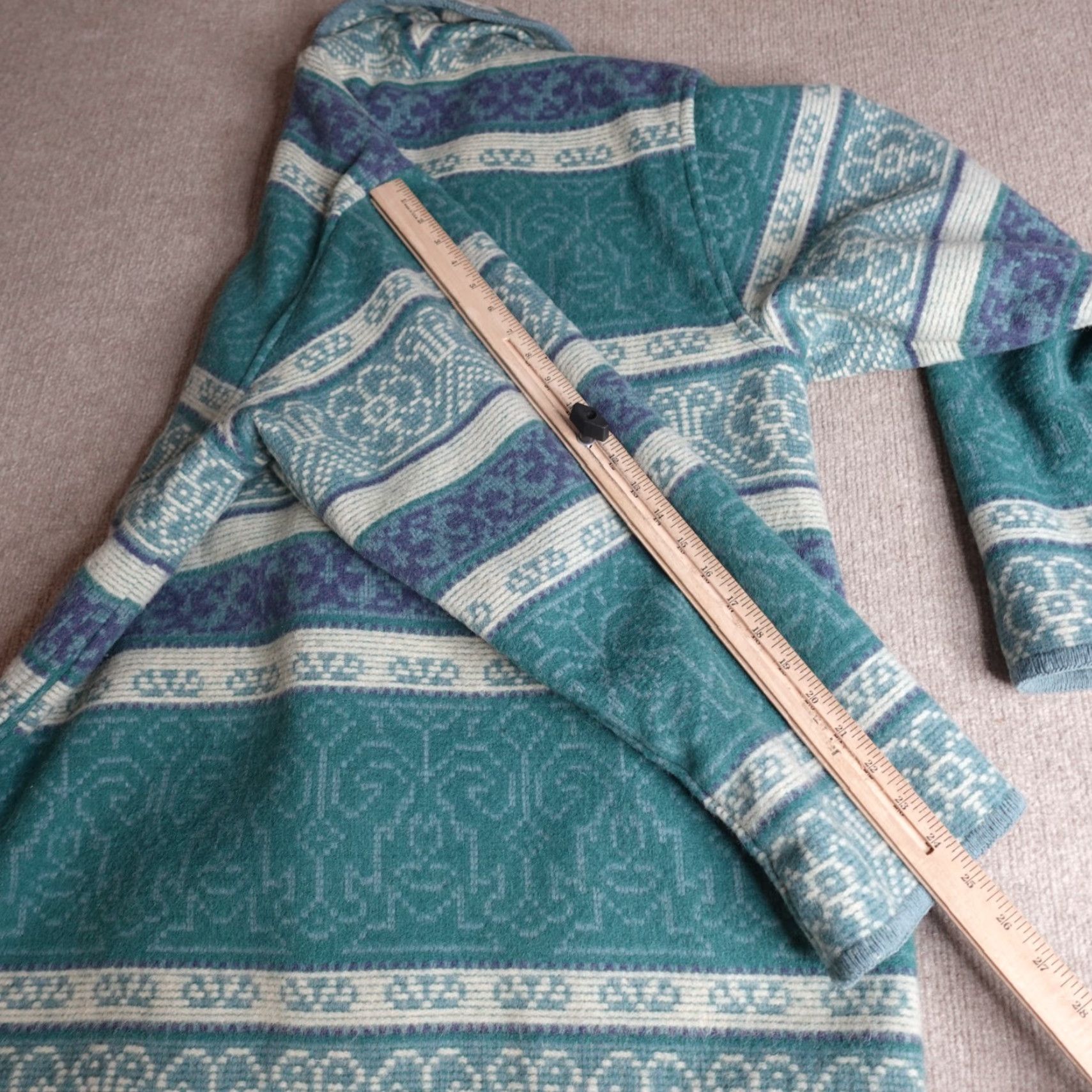 Eddie Bauer VINTAGE Eddie Bauer Womens Jacket XL Blue Wool Blend Shawl Toggle Geometric Aztec - Made in USA Size XL / US 12-14 / IT 48-50 - 6 Thumbnail