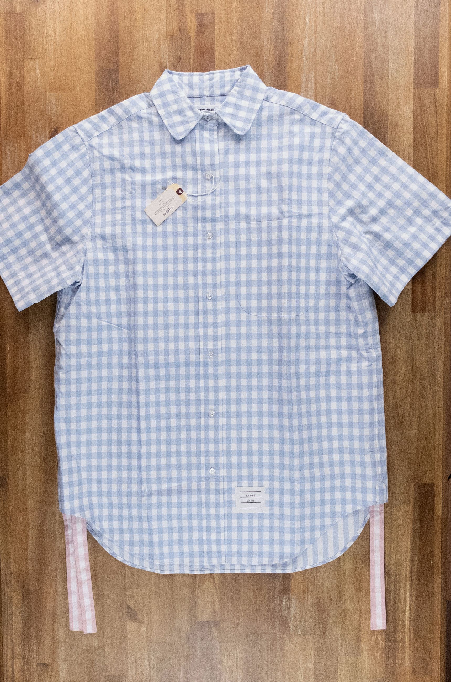 Thom Browne THOM BROWNE blue white gingham cotton gathered shirt dress Size M / US 6-8 / IT 42-44 - 3 Thumbnail
