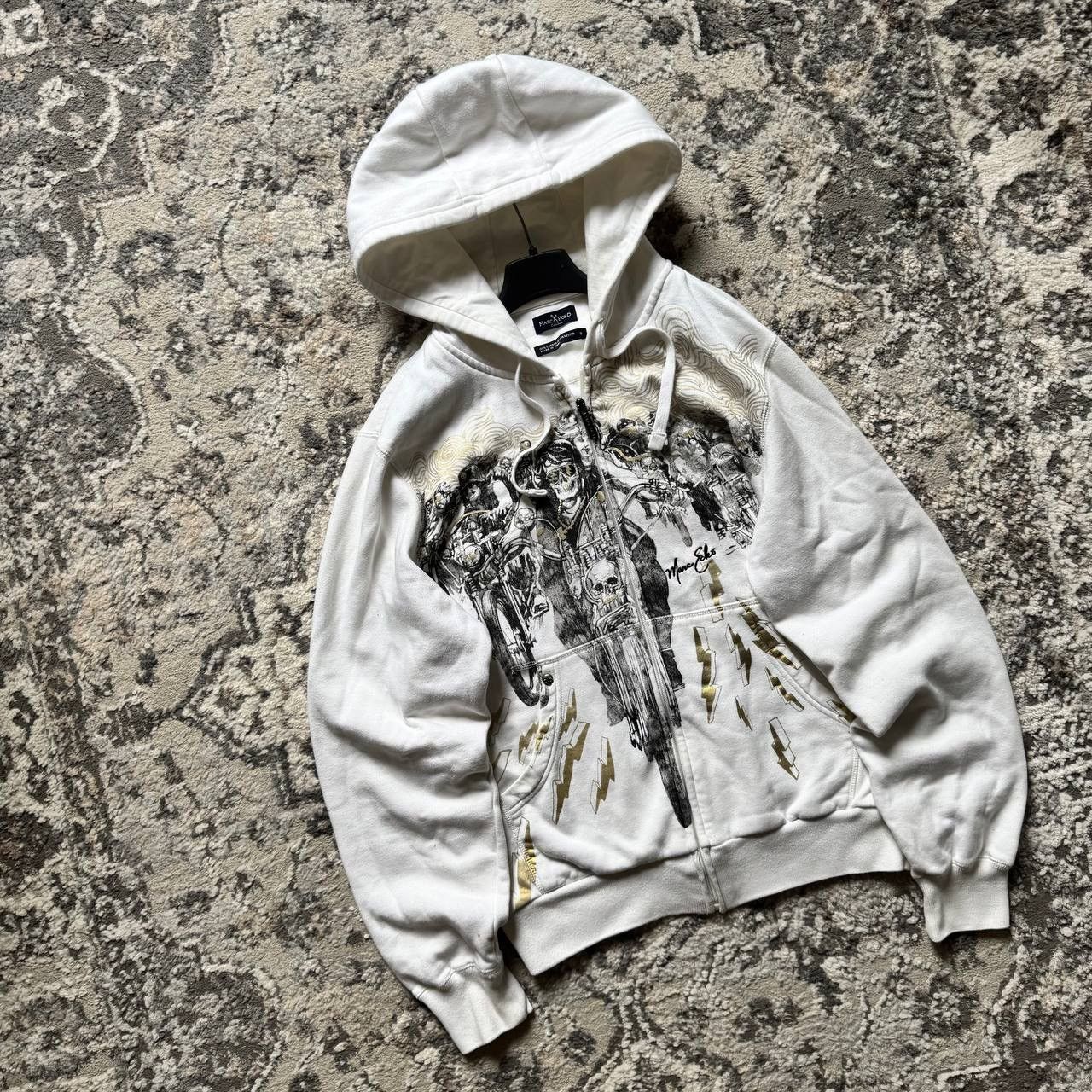 Marc Ecko Vintage Marc Ecko Racing Zipup Gothic Skull Hoodie 90s Y2K Size US S / EU 44-46 / 1 - 2 Thumbnail