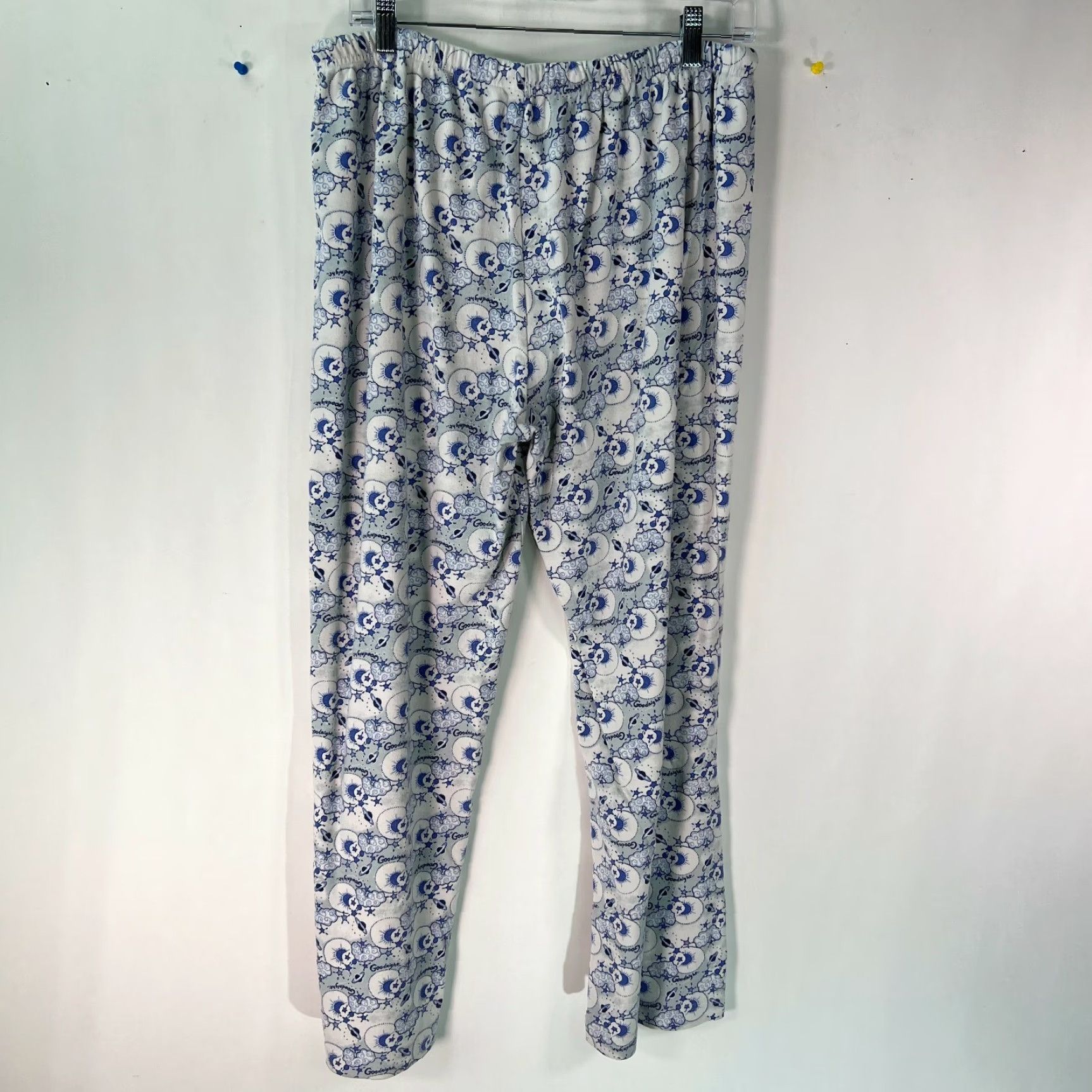 Vintage Moon Rocket Womens Blue Good Night Print Cami Top 2 Piece Pajamas Set Size Large Size L / US 10 / IT 46 - 3 Thumbnail