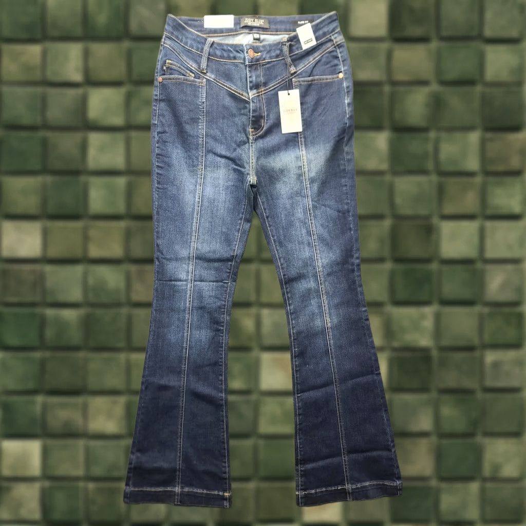 Vintage Judy Blue Jeans Womens 11 30x32 Regular High Rise Flared City Carson City Blue Denim Stretch Pockets Zipper Button Lace-up? Size 32" / US 10 / IT 46 - 1 Thumbnail