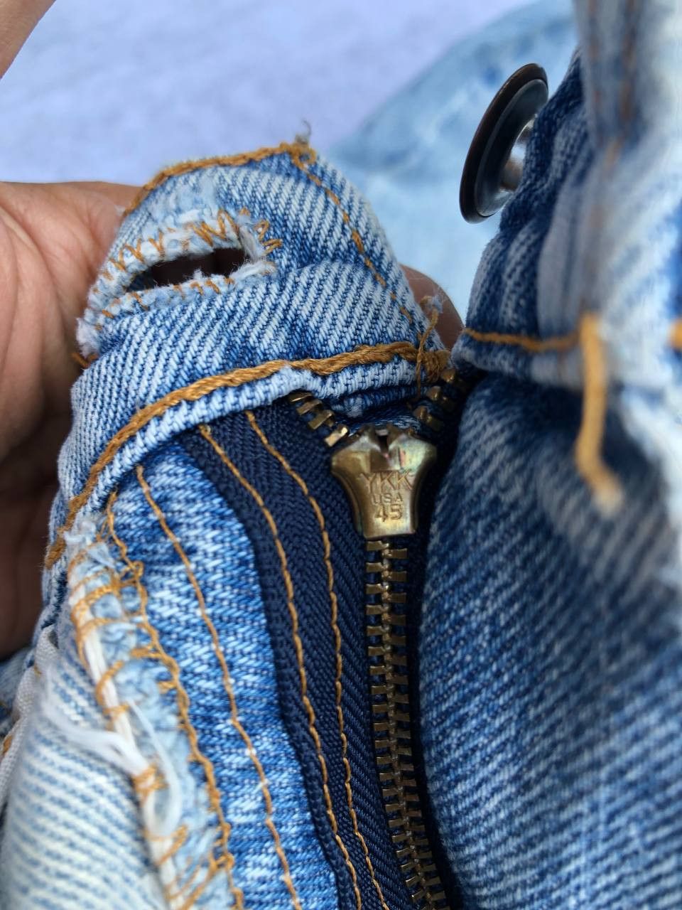Levi's Vintage Thrashed Levi's Leather Pocket Ripped Jeans Size US 33 - 6 Thumbnail