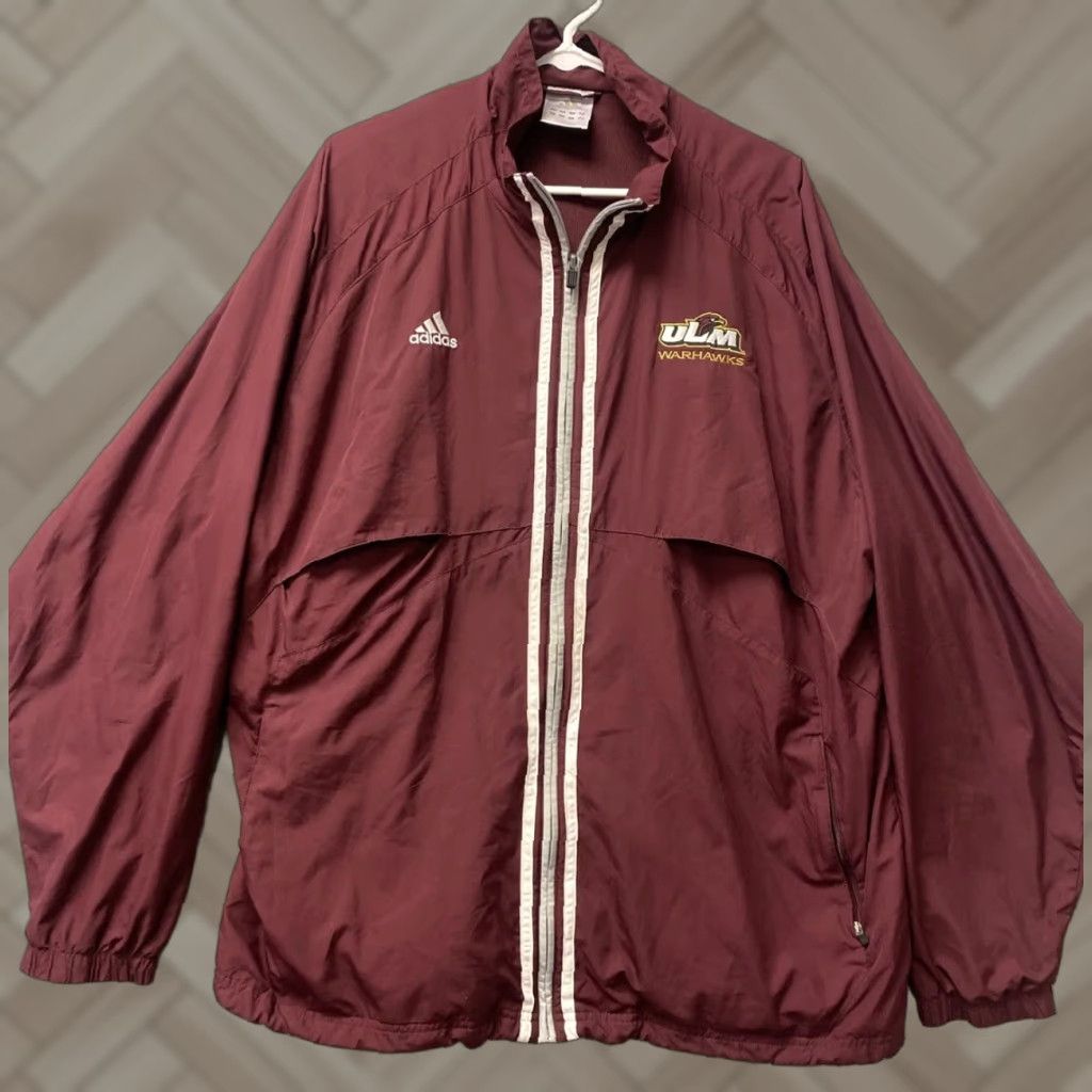 Adidas VINTAGE Adidas Windbreaker Jacket 3 Stripes Red XL Mens Size US XL / EU 56 / 4 - 1 Thumbnail