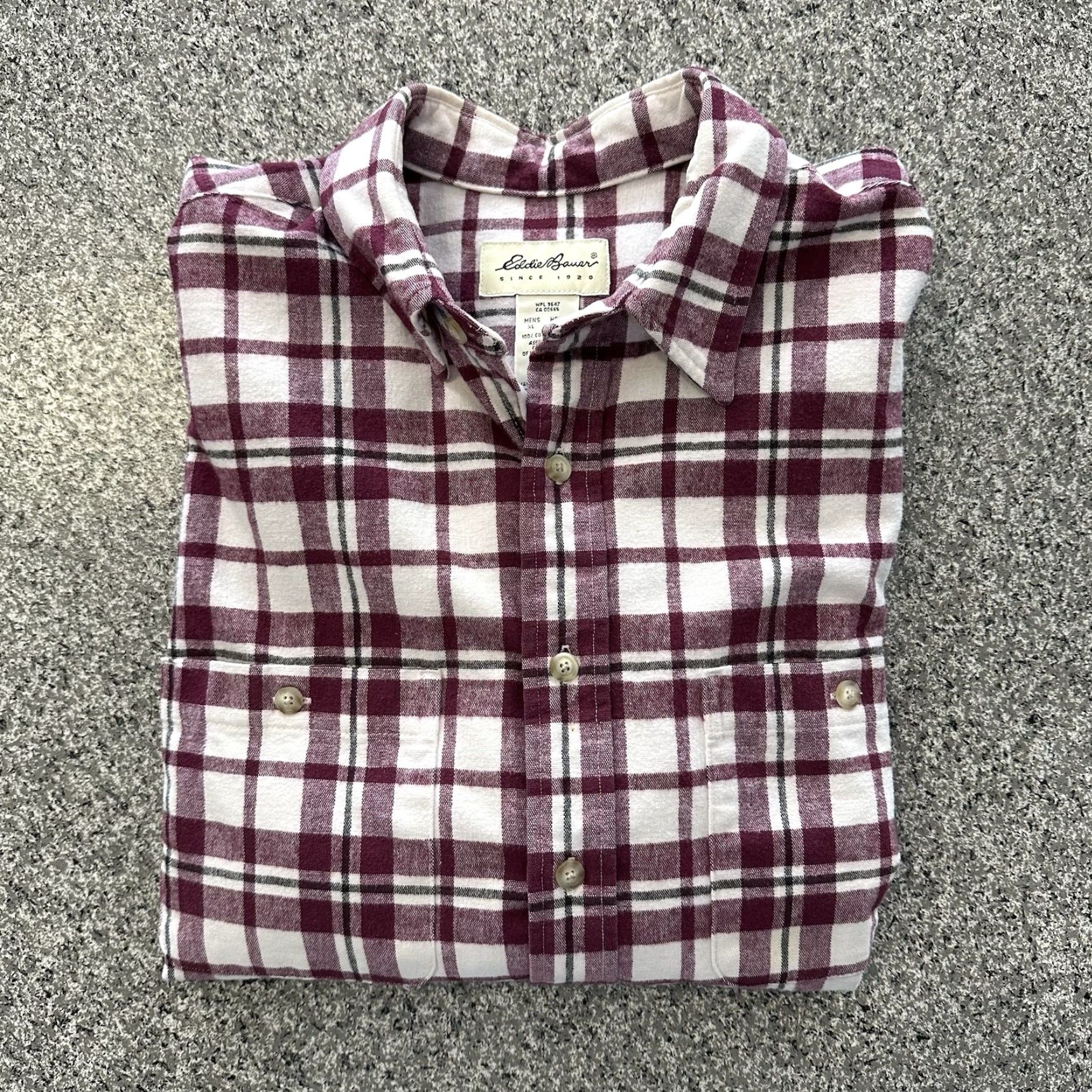 Eddie Bauer Eddie Bauer Plaid Flannel Shirt Mens 2XL Burgundy Long Sleeve Button-Up Collar Cotton Vintage Thick Size US XXL / EU 58 / 5 - 8 Thumbnail